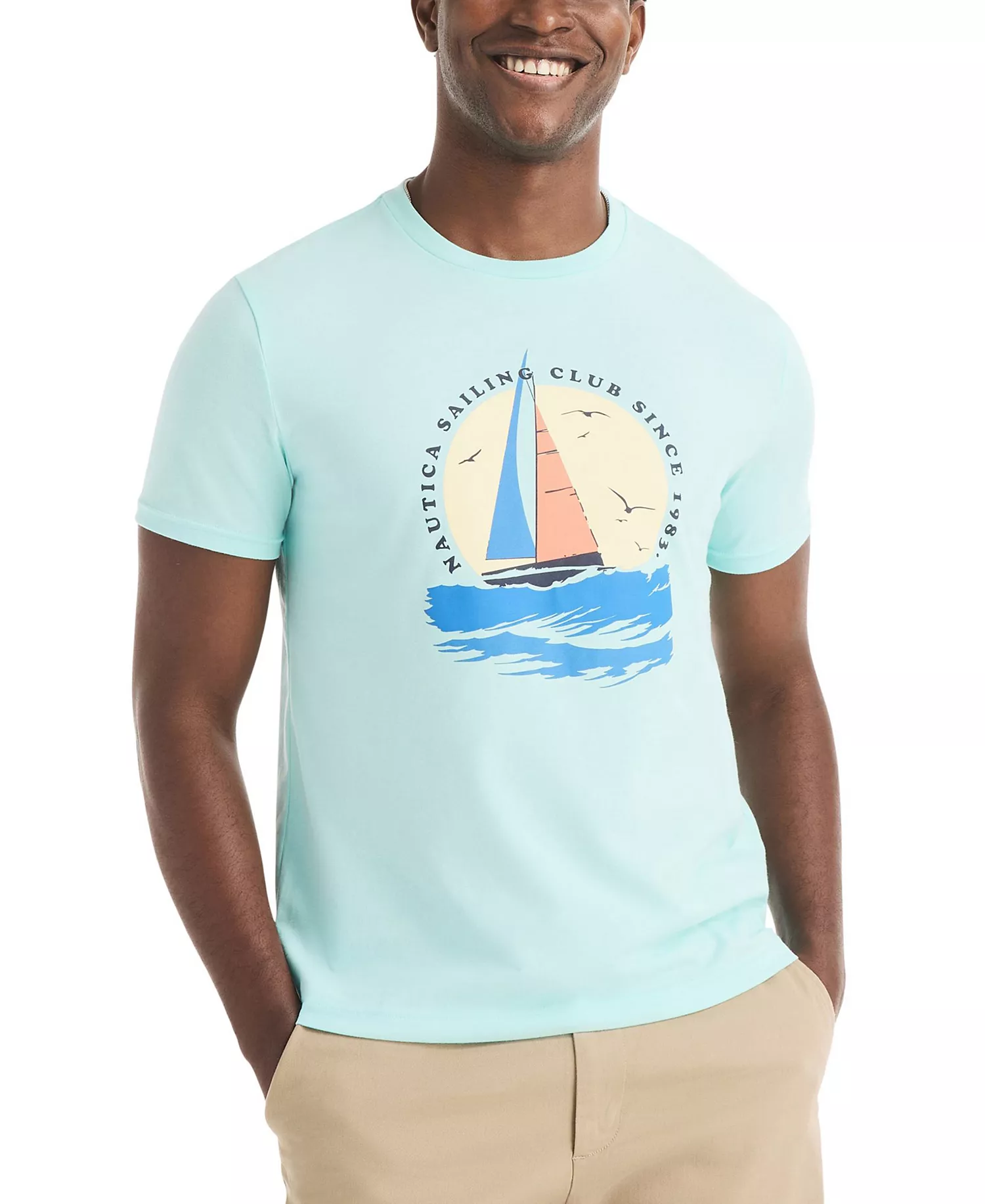 Men's Short-Sleeve Sailing Club T-Shirt - Blue Tint - L