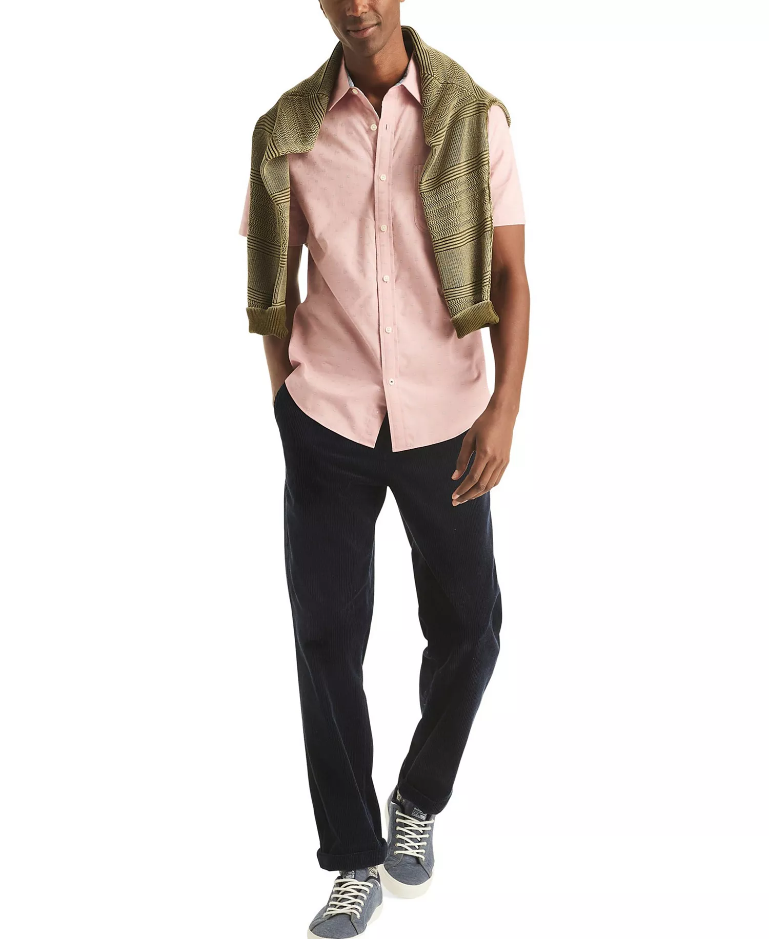 Men's Printed Short-Sleeve Shirt - Apricot Berry - 2XL