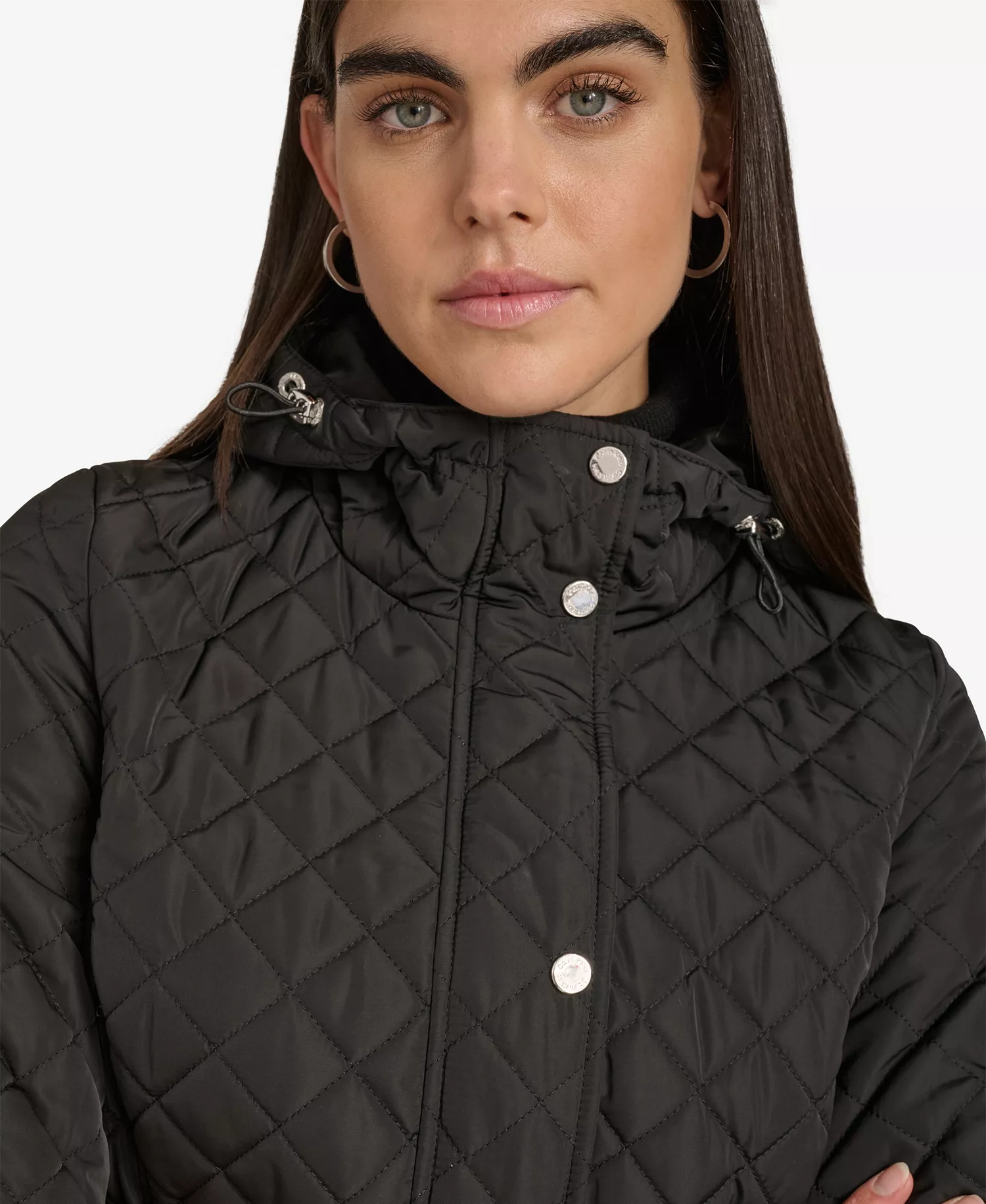 Women's Anorak Quilted Jacket - Black - L