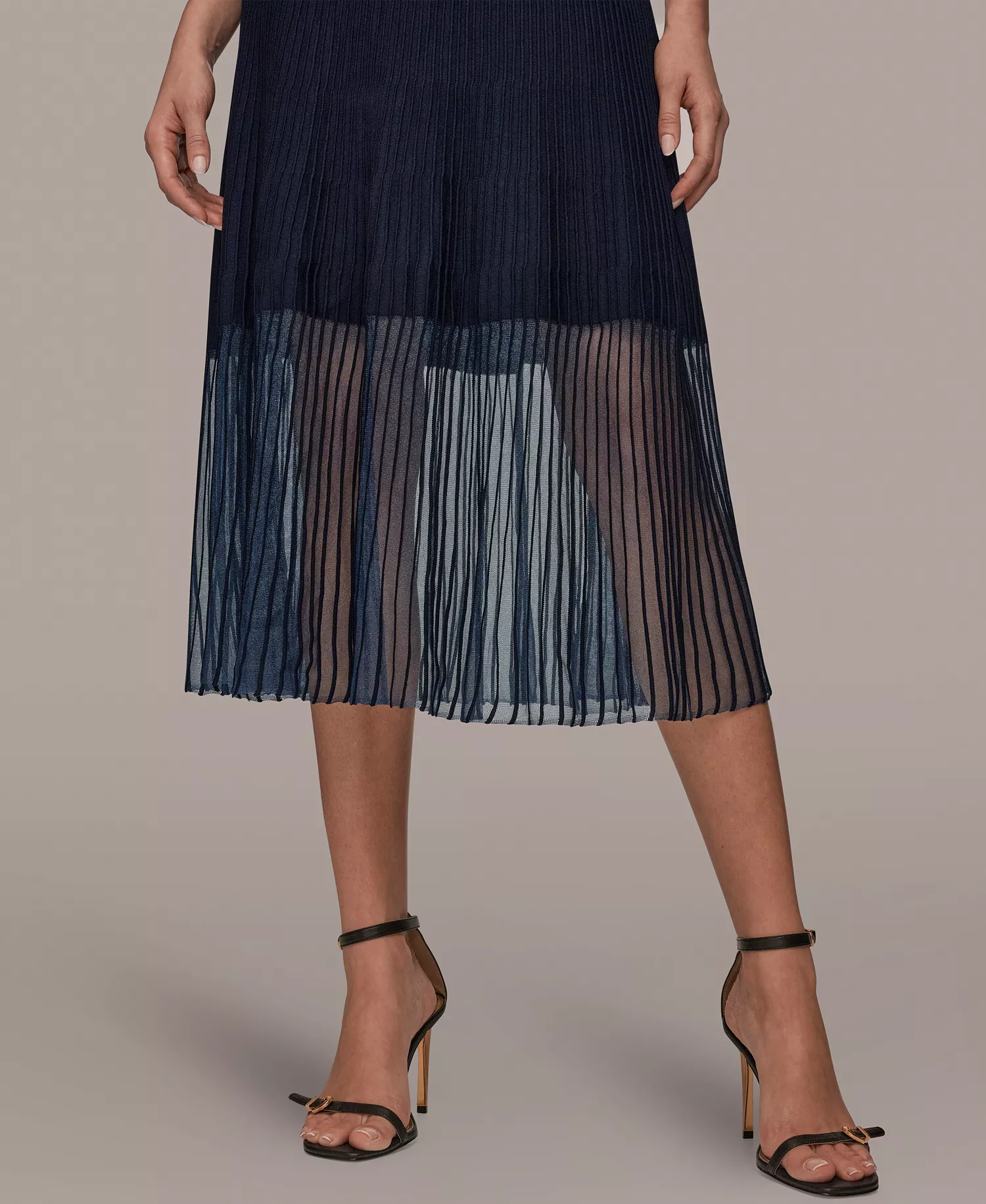 Women's Mock Neck Midi Dress - Nightfall - L