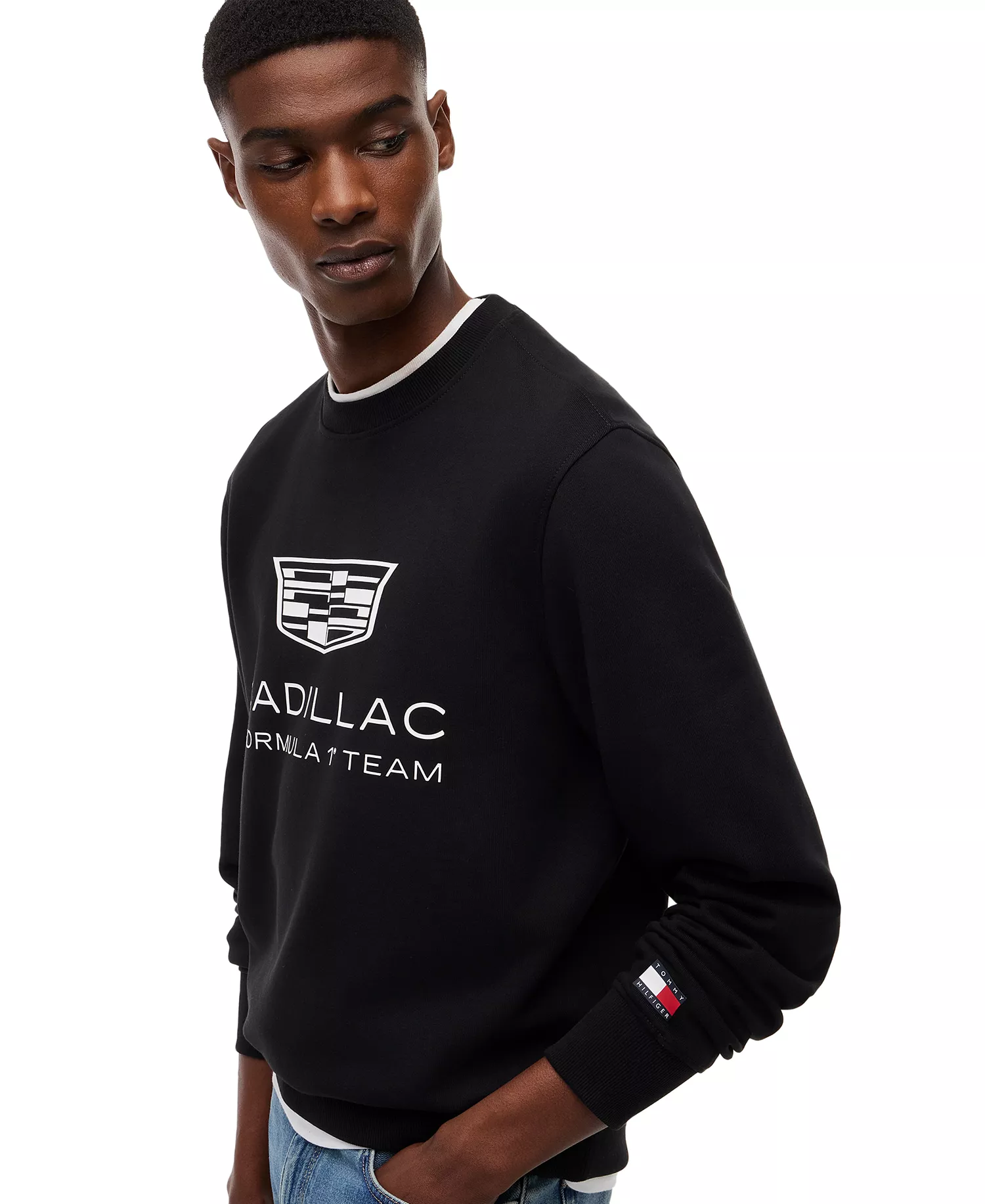 x Cadillac F1® Men's Shield Graphic Crewneck - Black - M