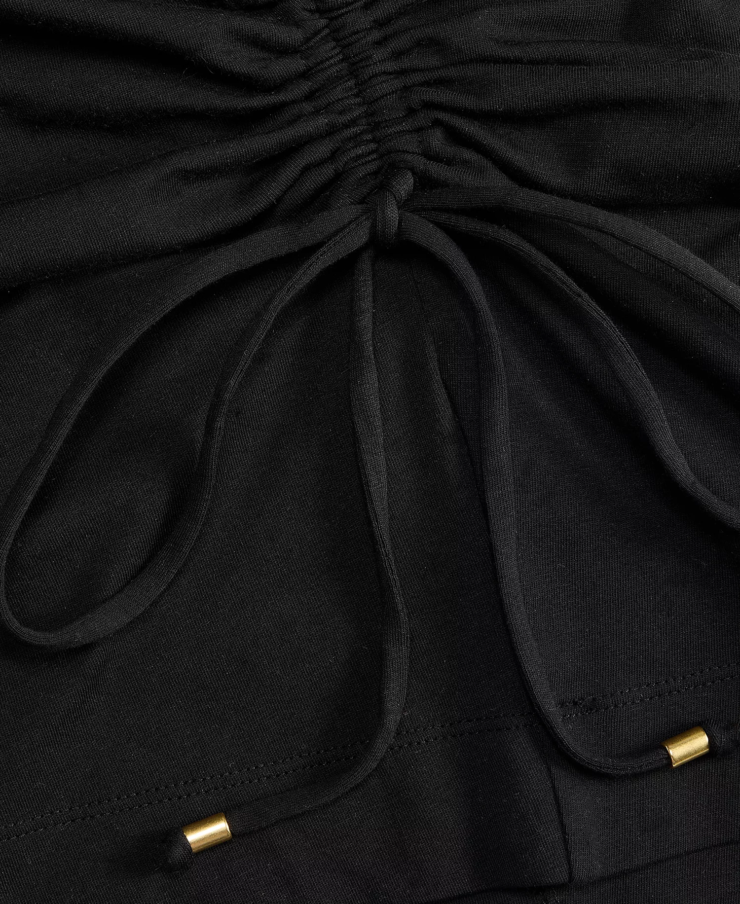 Women's Short Sleeve Side Tie T-Shirt, Macy's Exclusive - Deep Black - L