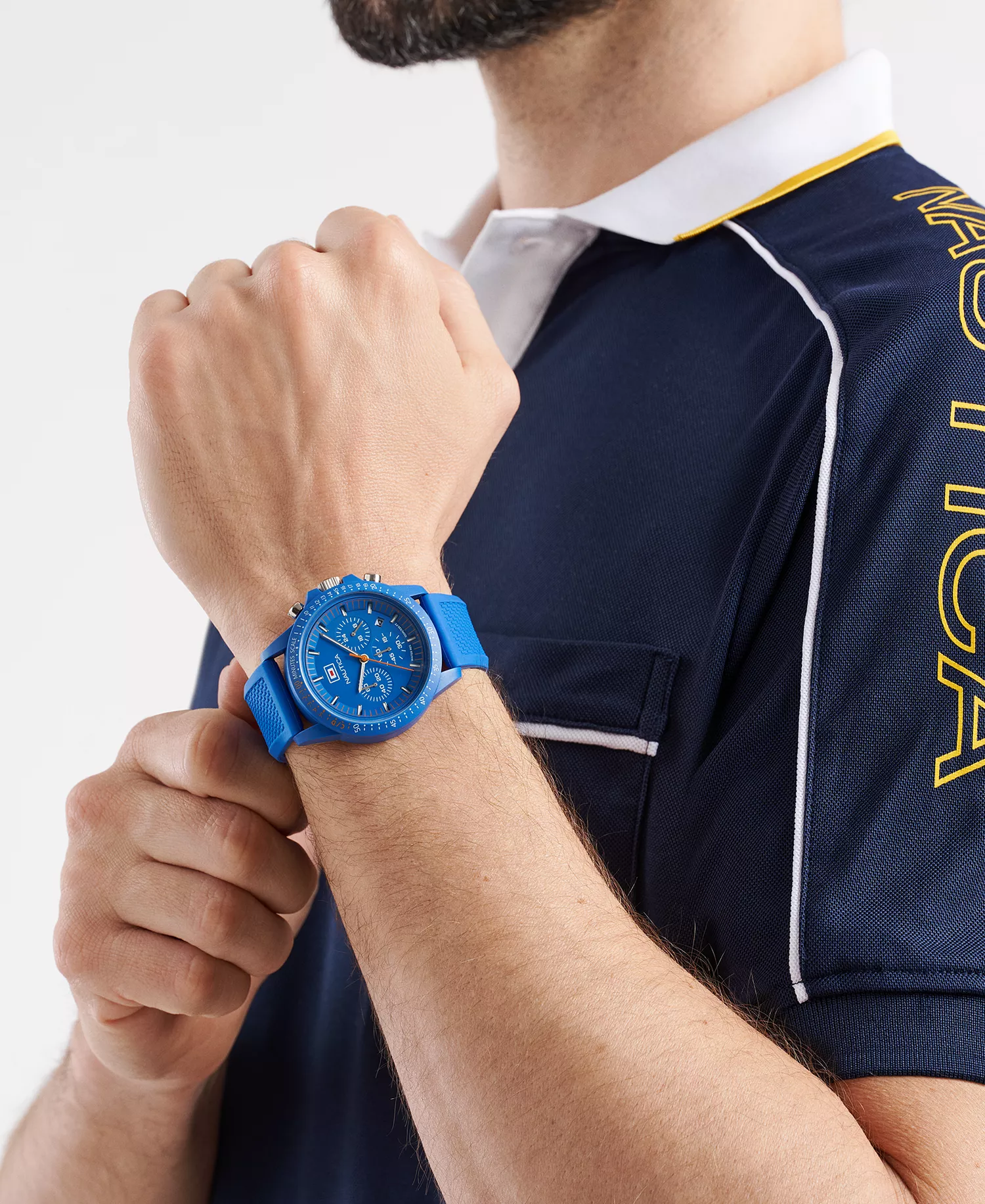 Men's Multifunction or Date Blue Polyurethane Watch, 43mm - Blue - No Size