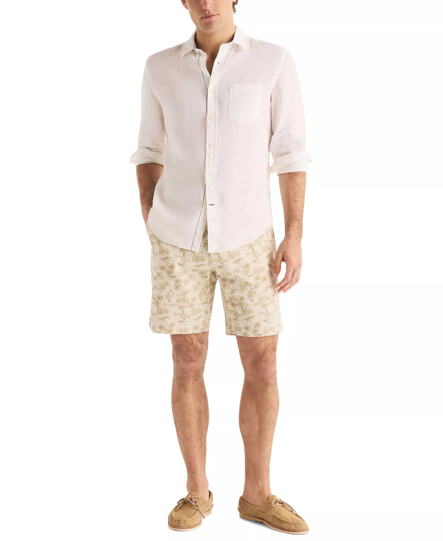 Men's 8.5" Regular-Fit Printed Deck Short - Natural - 30