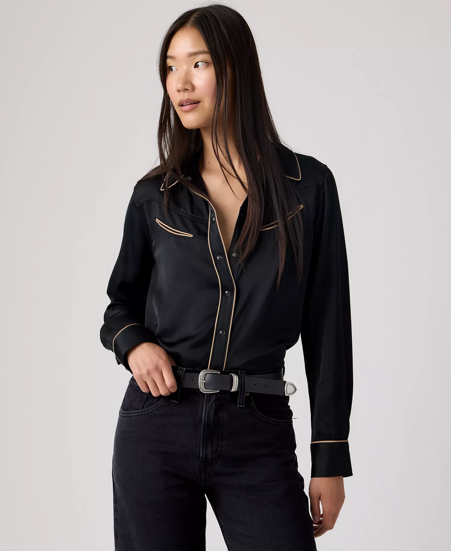 Premium Women's Bradie Archival Long Sleeve Shirt - Black - L