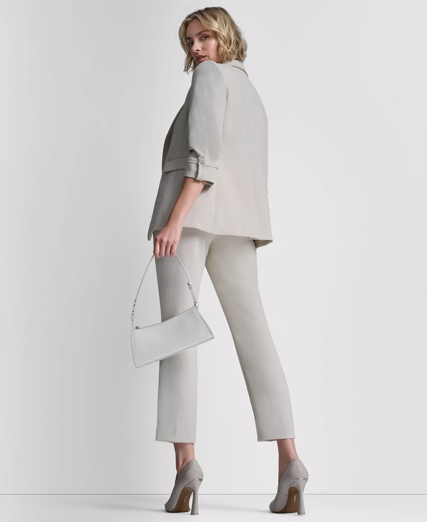 Women's Notch Collar One-Button Jacket - Ecru - 10
