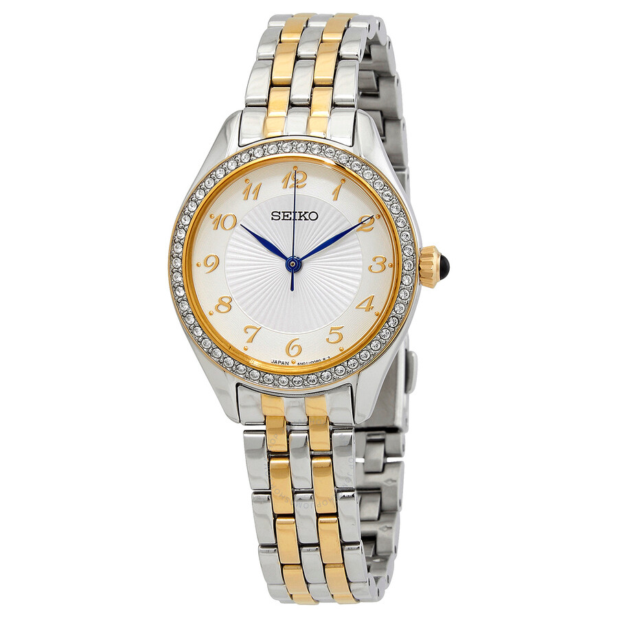 Seiko Open Box - Crystals Quartz White Dial Ladies Watch