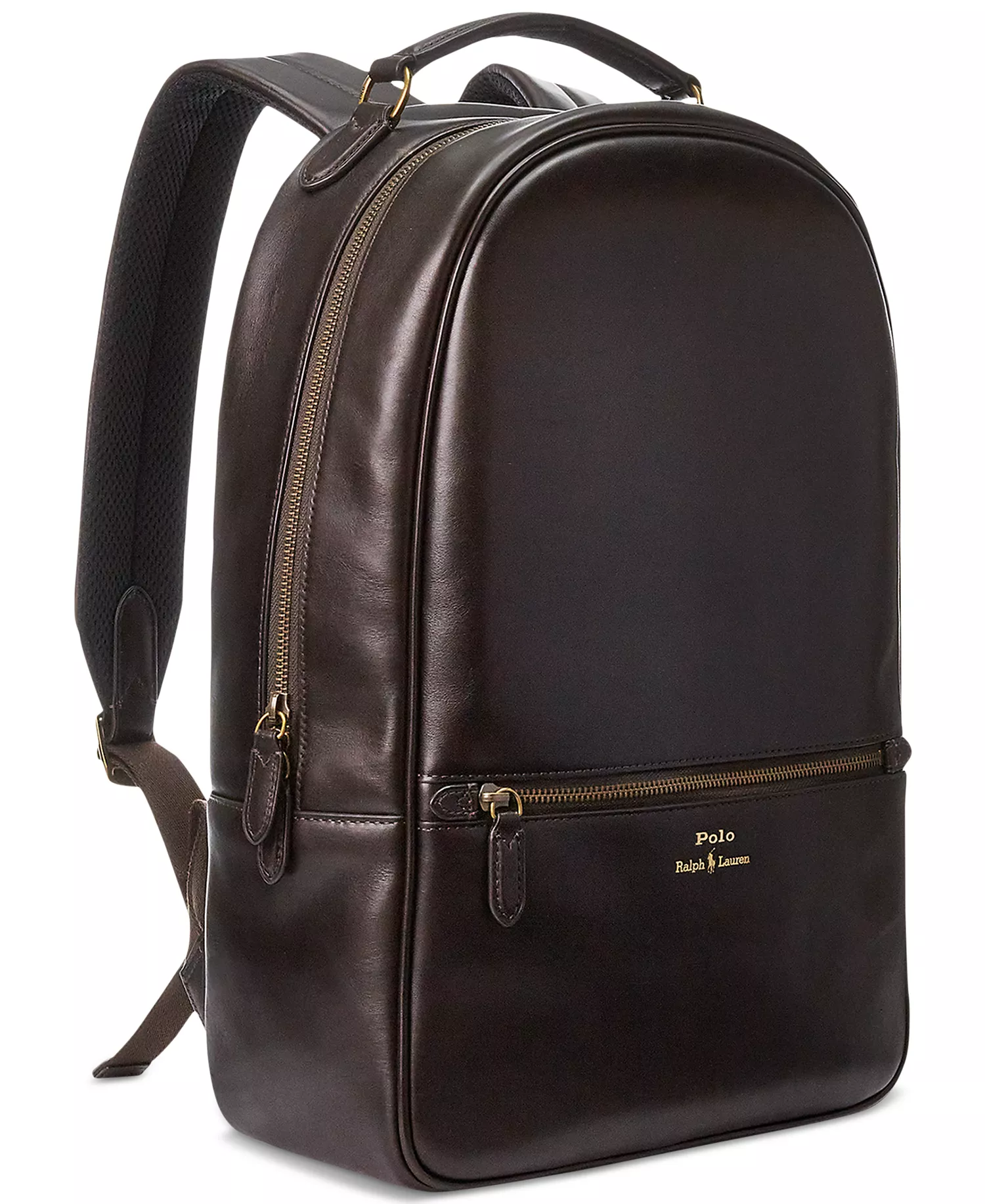 Men's Leather Backpack - Dark Brown - No Size