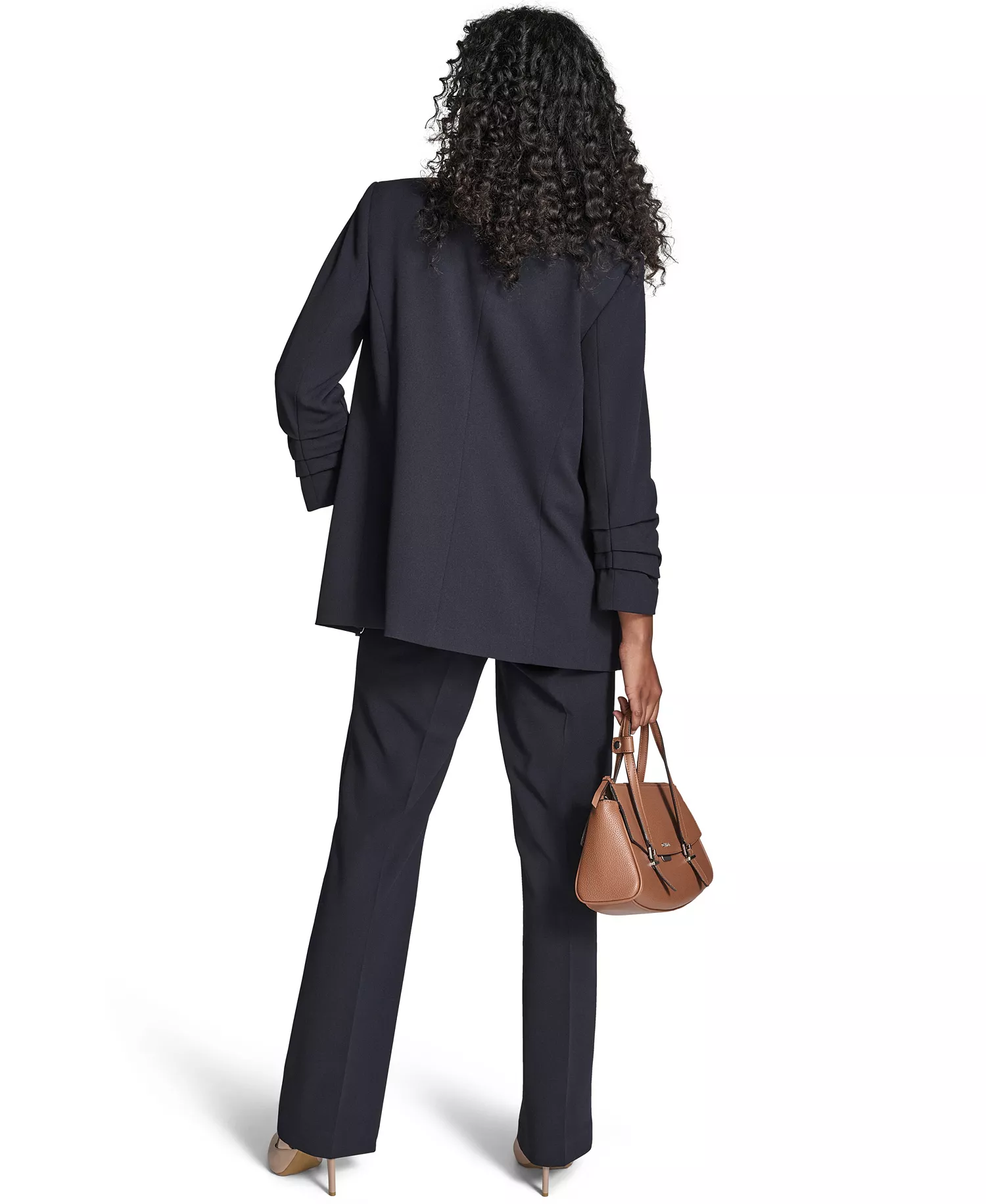 Petite Collarless Padded Jacket - Navy - 10P