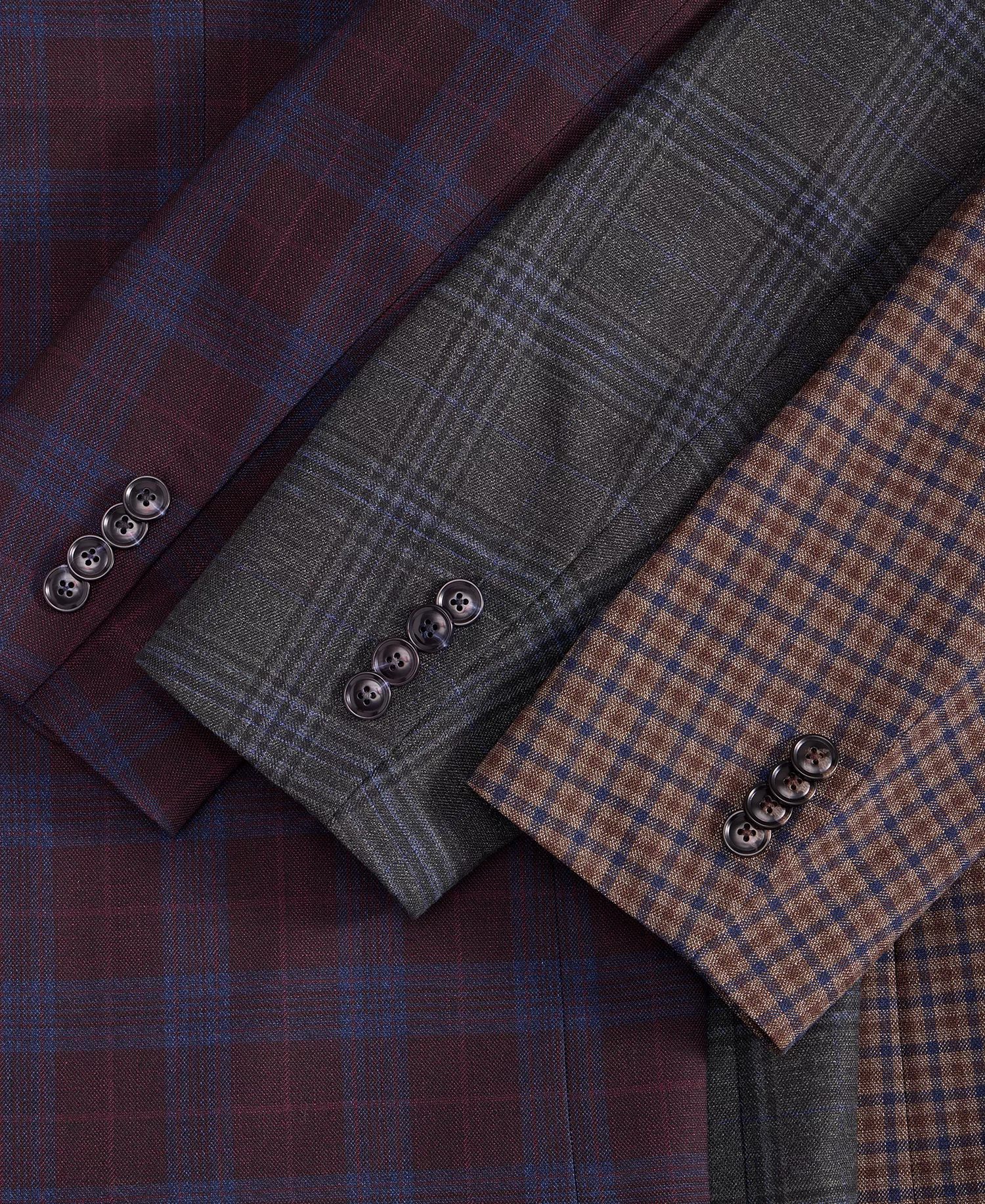 Men's Modern-Fit Check Sport Coat - Brown/Blue - 36R