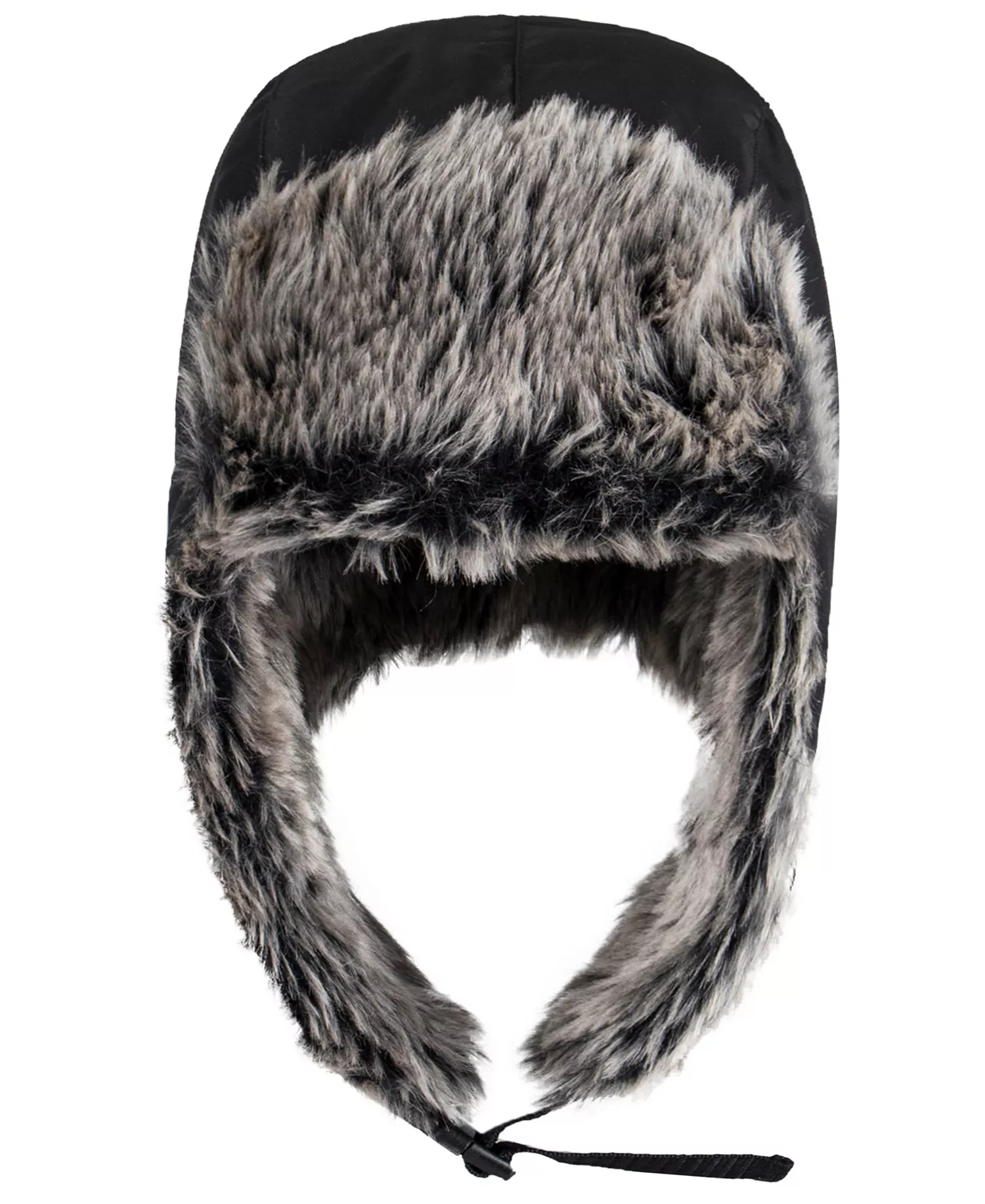 Men's Logo Detail Trapper Hat - Black - S/M