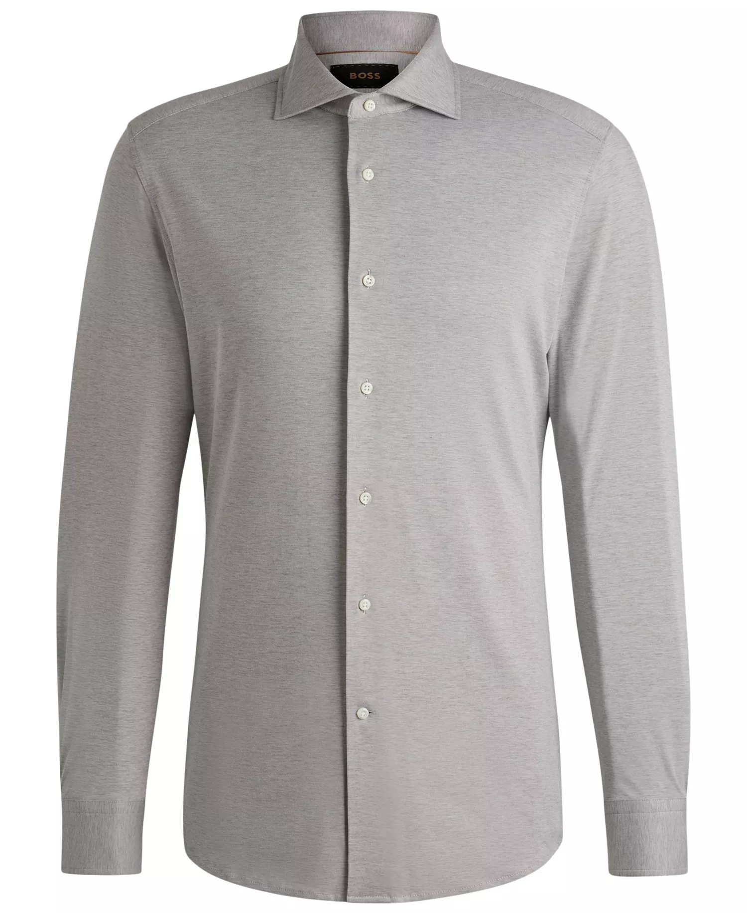 Men's Slim-Fit Cotton-Blend Shirt - Heather Gray - 17.5