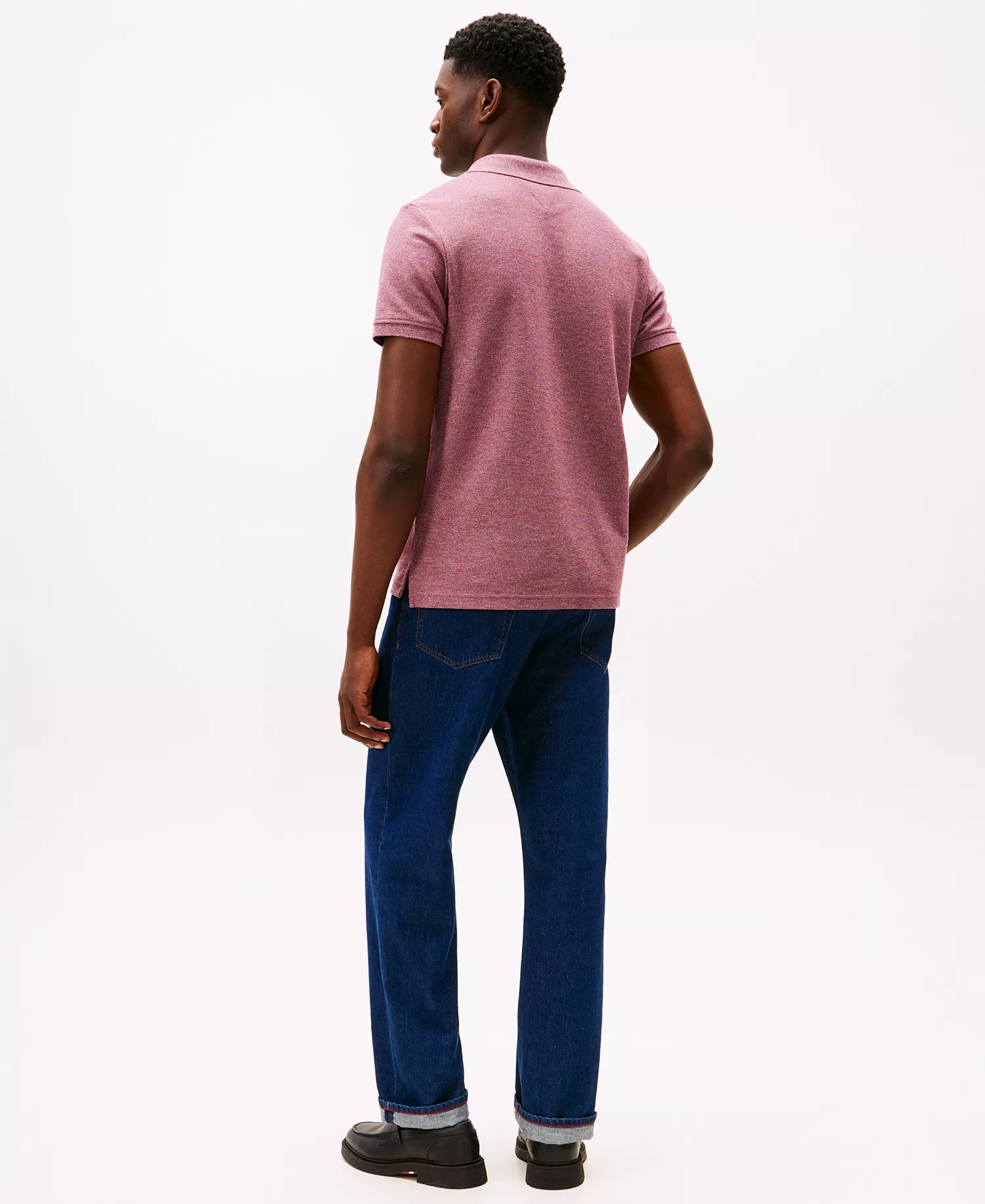 Men's Heathered Crest Regular Fit Polo Shirt - Deep Burgundy Heather - L