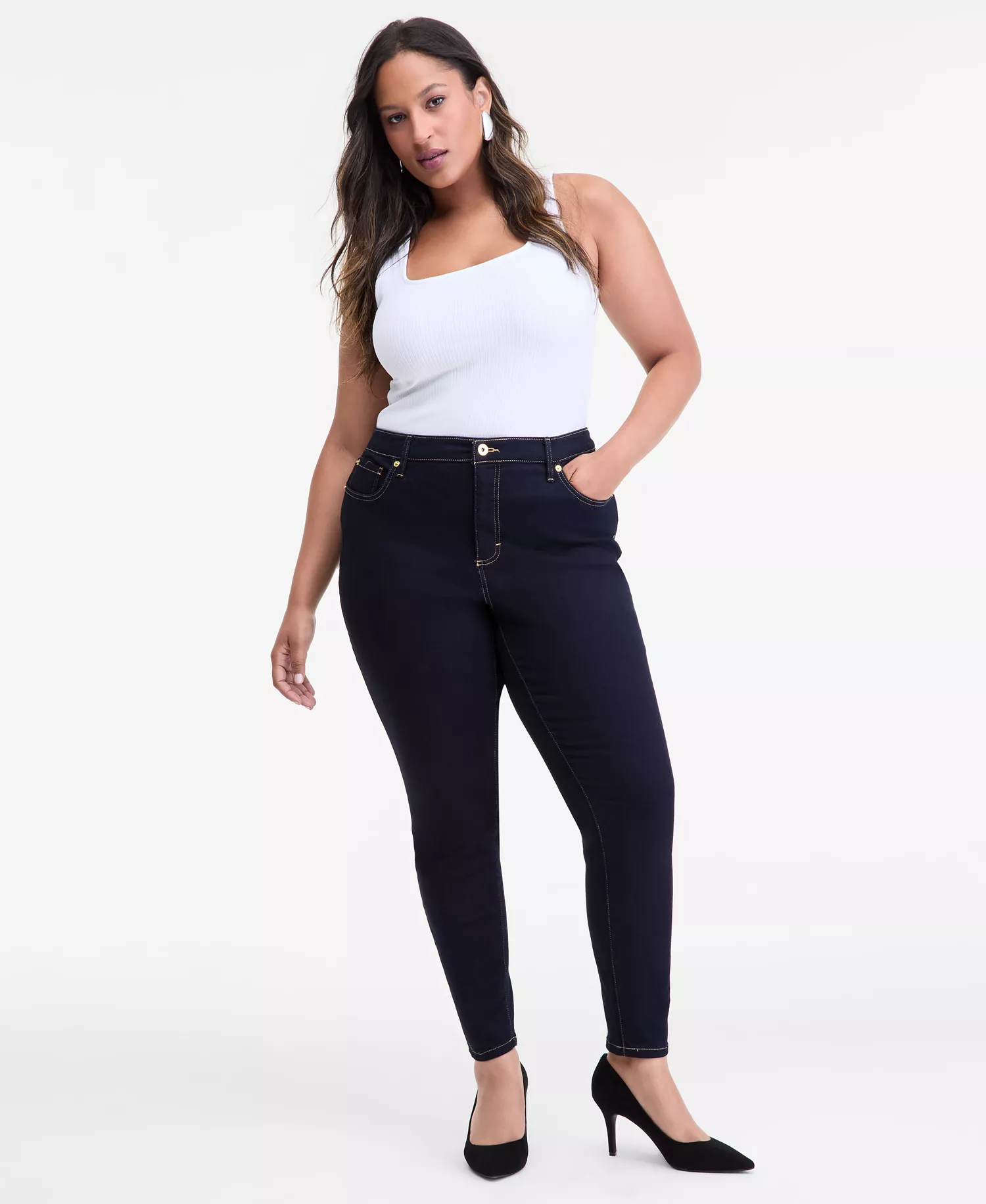 Women's Mid Rise Skinny Jeans, Created for Macy's - Dark Indigo - 0