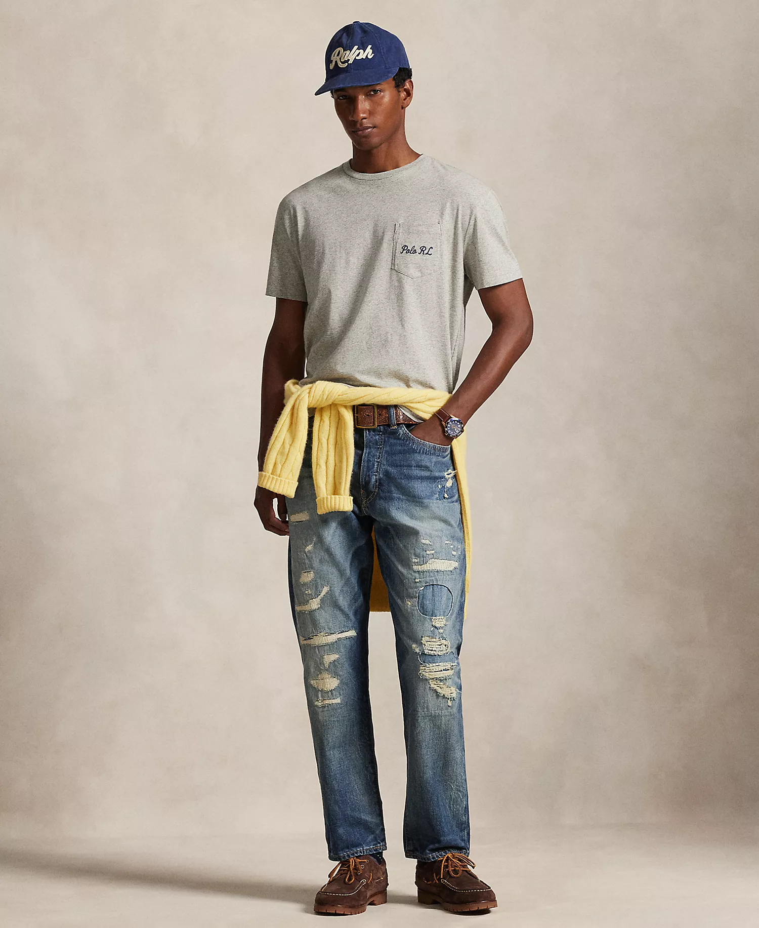 Men's Short Sleeve Classic Fit Polo Bear T-Shirt - Loft Heather - 2XL