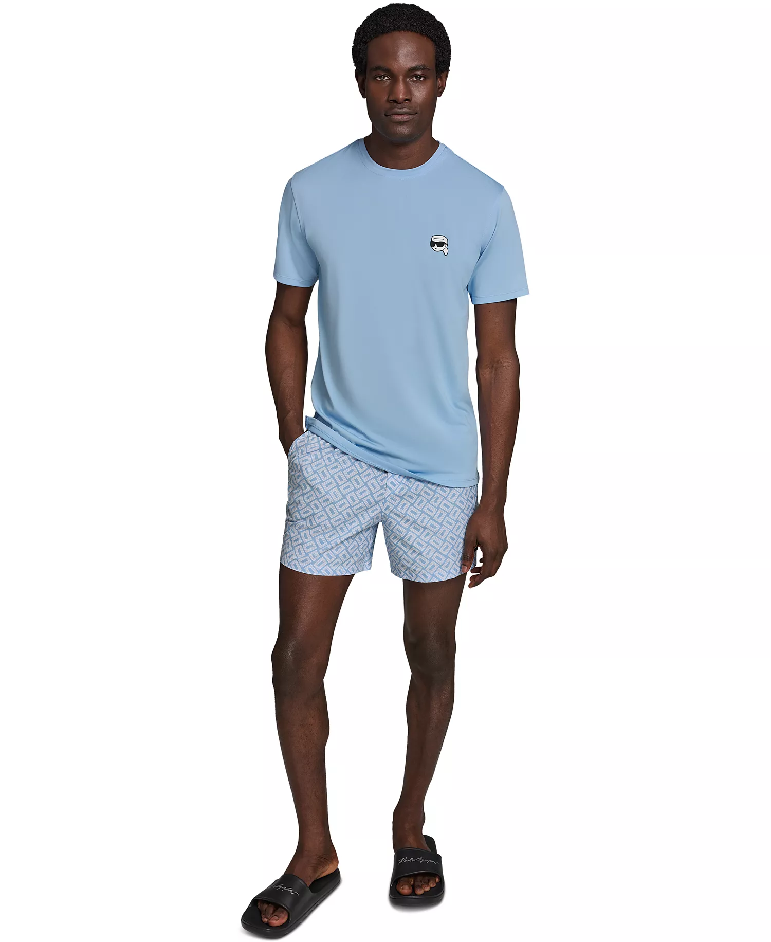 Men's Short-Sleeve Karl Doll Head Rashguard - Placid Blue - 2XL