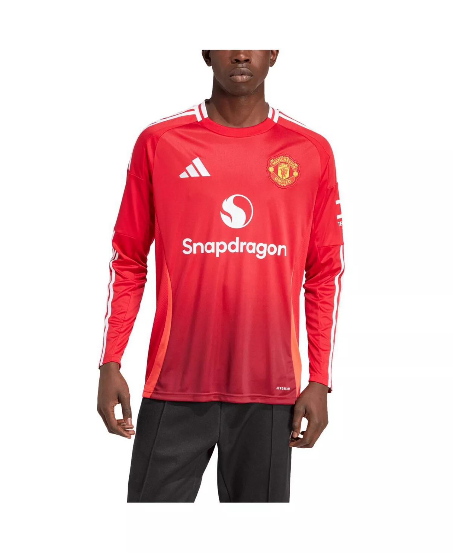 Men's Red Manchester United 2024/25 Home Long Sleeve Replica Jersey - Red - XL