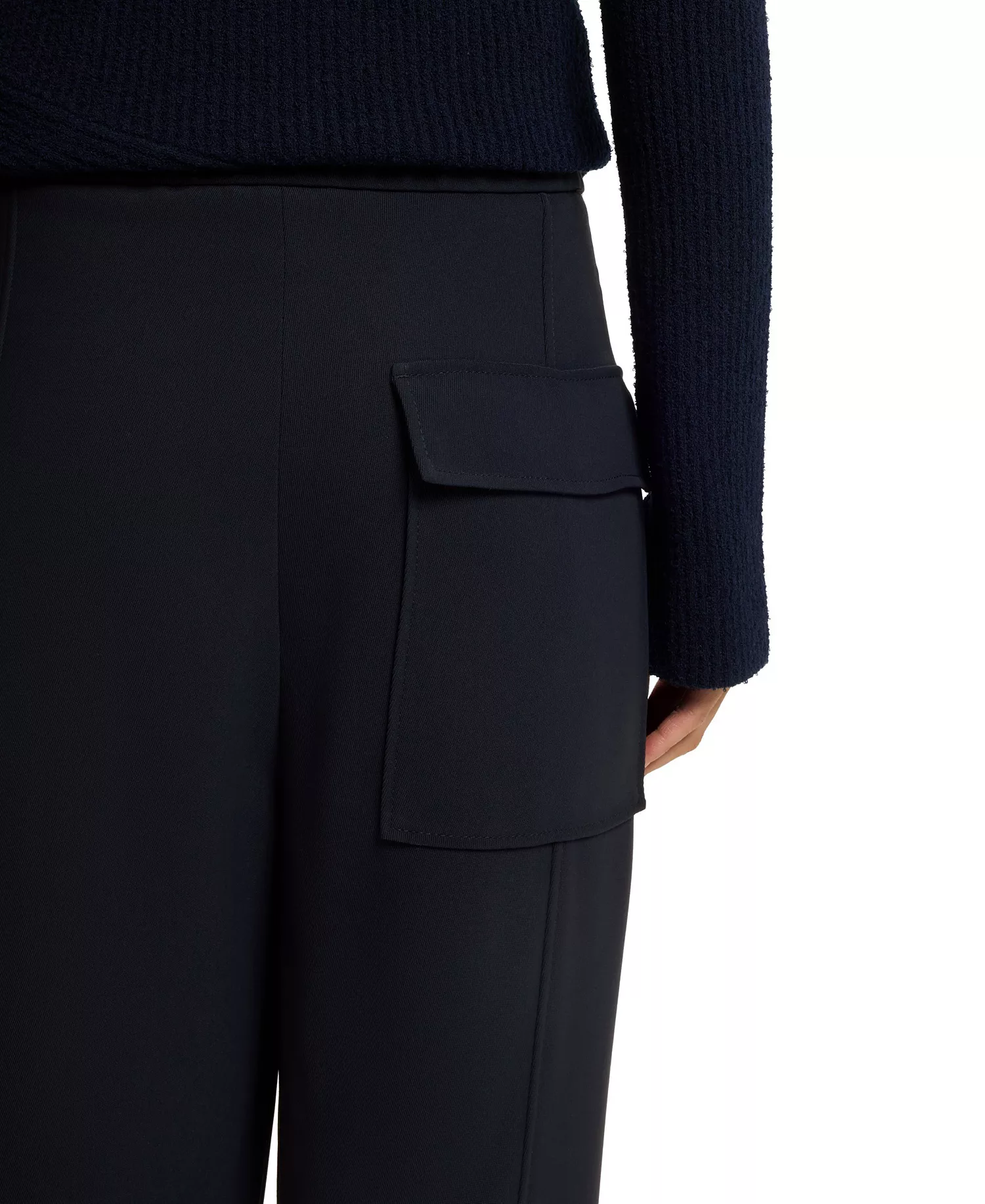 BOSS by Women's Wrinkle-Resistant Crepe Relaxed-Fit Pants - Dark Blue - 0