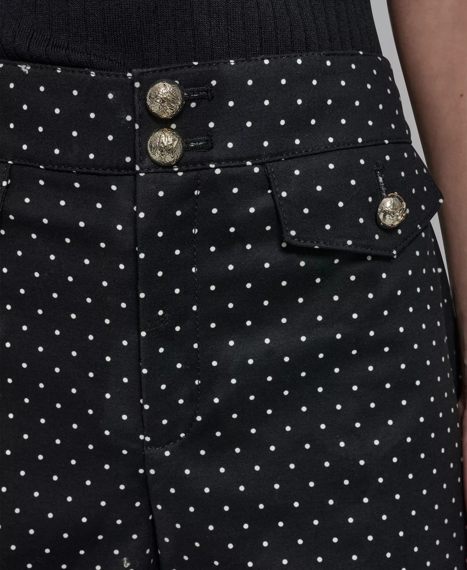 Petite Flap Pocket Ankle Pants - Black/Bisque - 10P