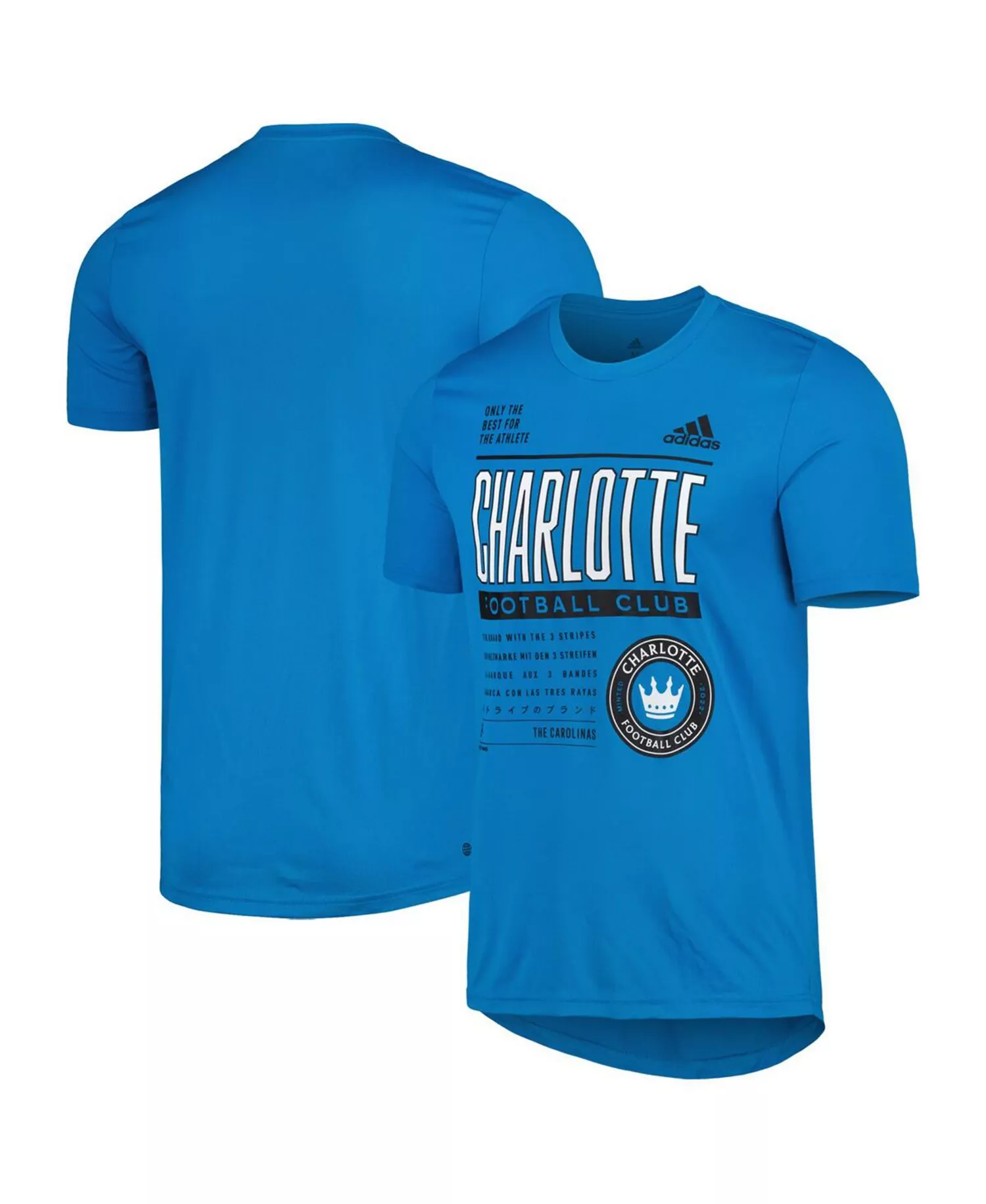 Men's Blue Charlotte FC Club DNA Performance T-shirt - Blue - 2XL