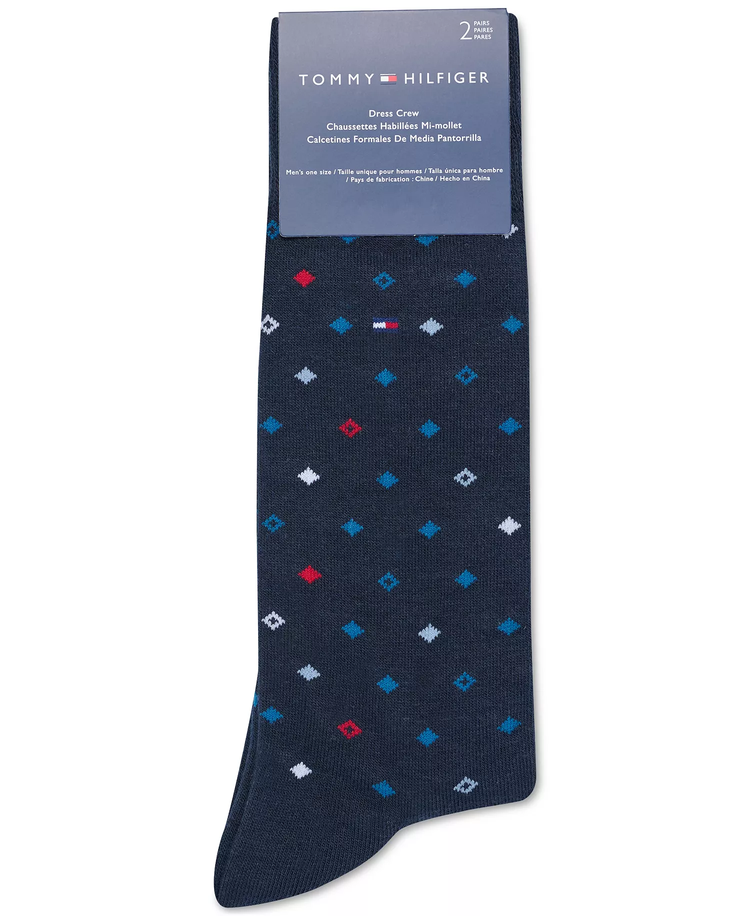 Men's 2-Pk. Dress Socks - Navy Asst - ONE SIZE