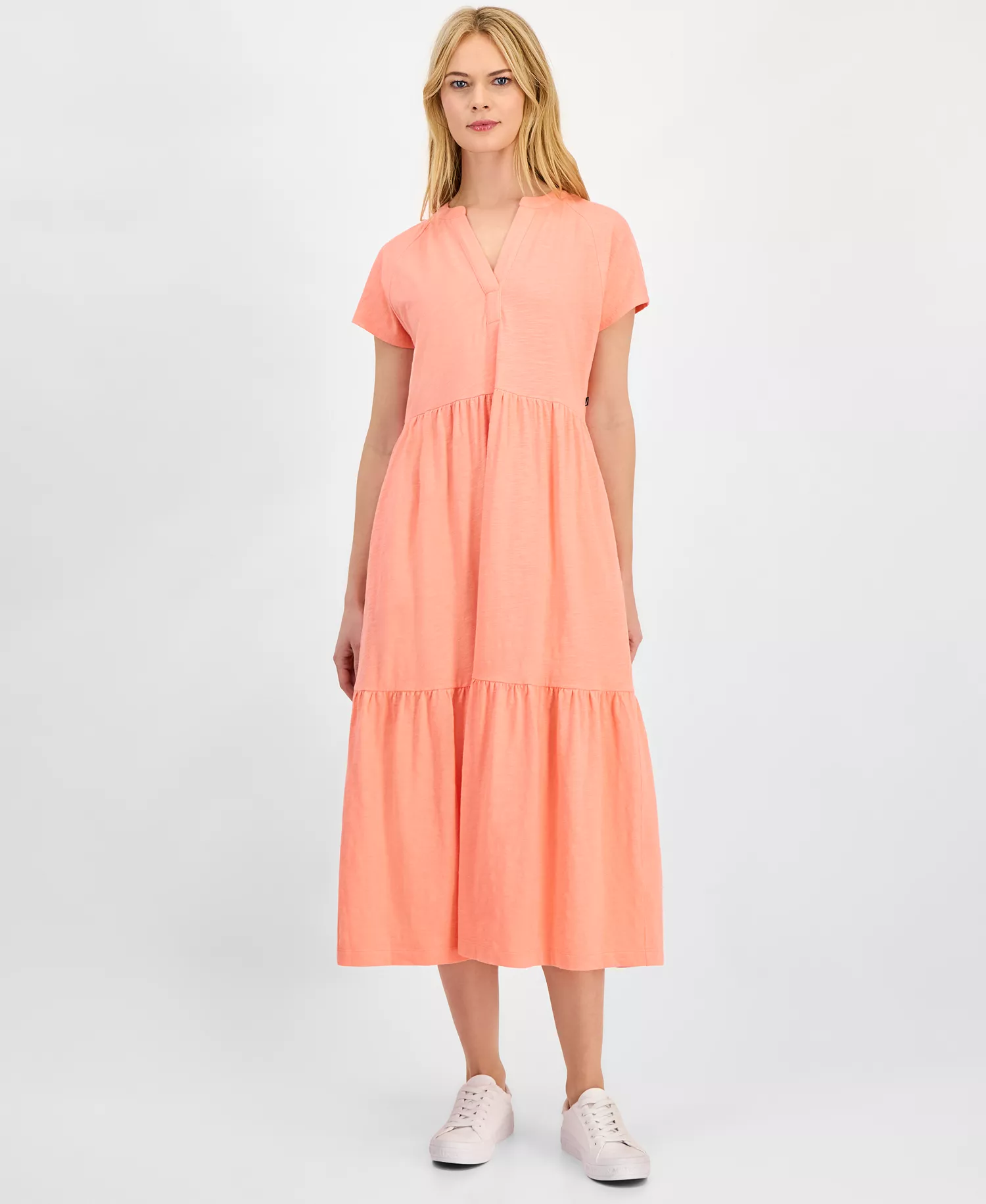Women's Cotton Tiered Midi Dress - Bloom - L