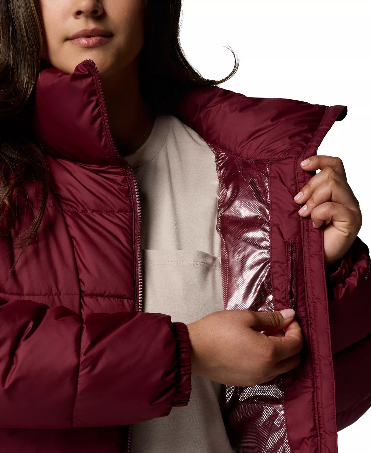 Plus Pike Lake Puffer Jacket - Rich Wine - 1X