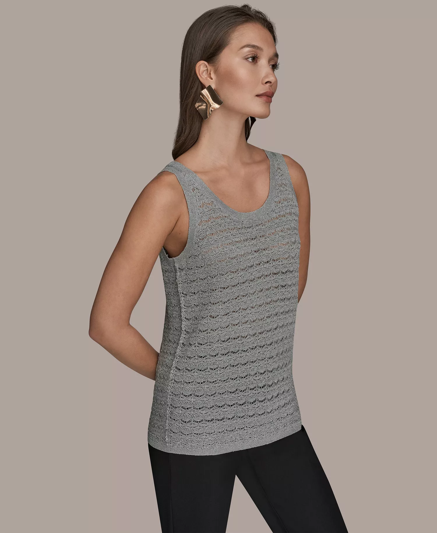 Women's Scoop Neck Tank Sweater - Vapor - L