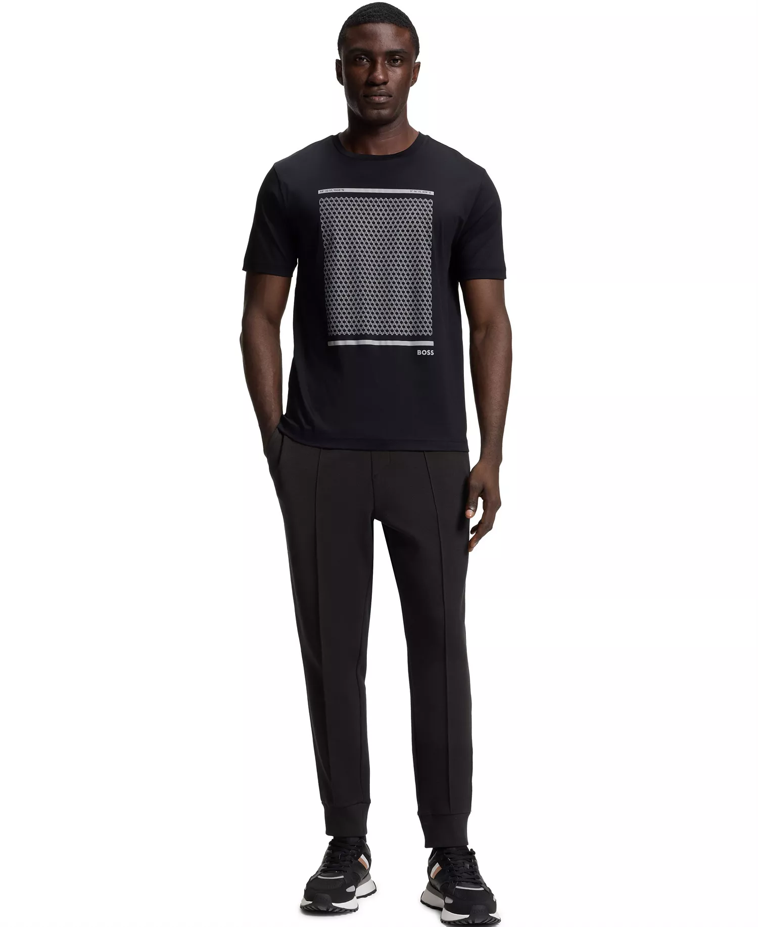 Men's Cotton-Blend Tracksuit Pants - Black - 2XL