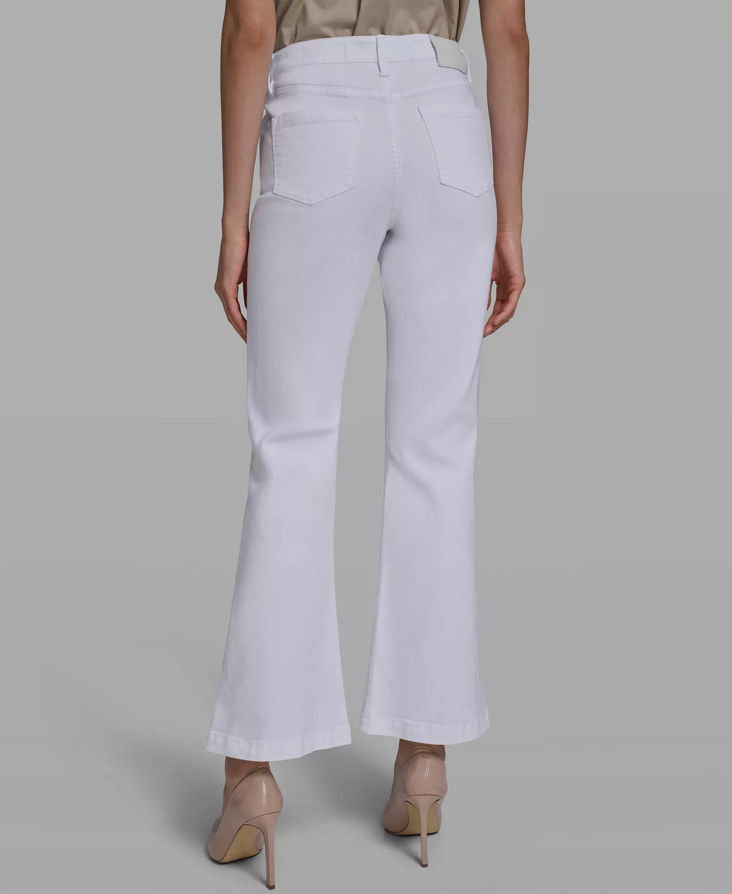 Women's Mid-Rise Studded-Pocket Straight Jeans - White Denim - 0