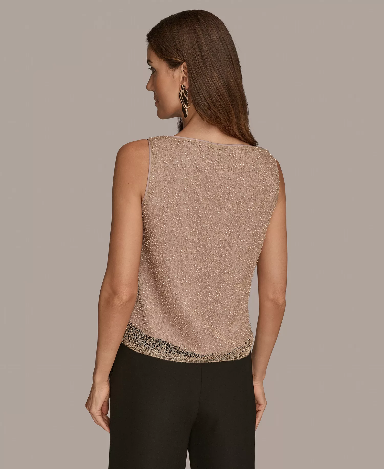 Women's Sleeveless Boat Neck Tank Top - Shadow Pink - M