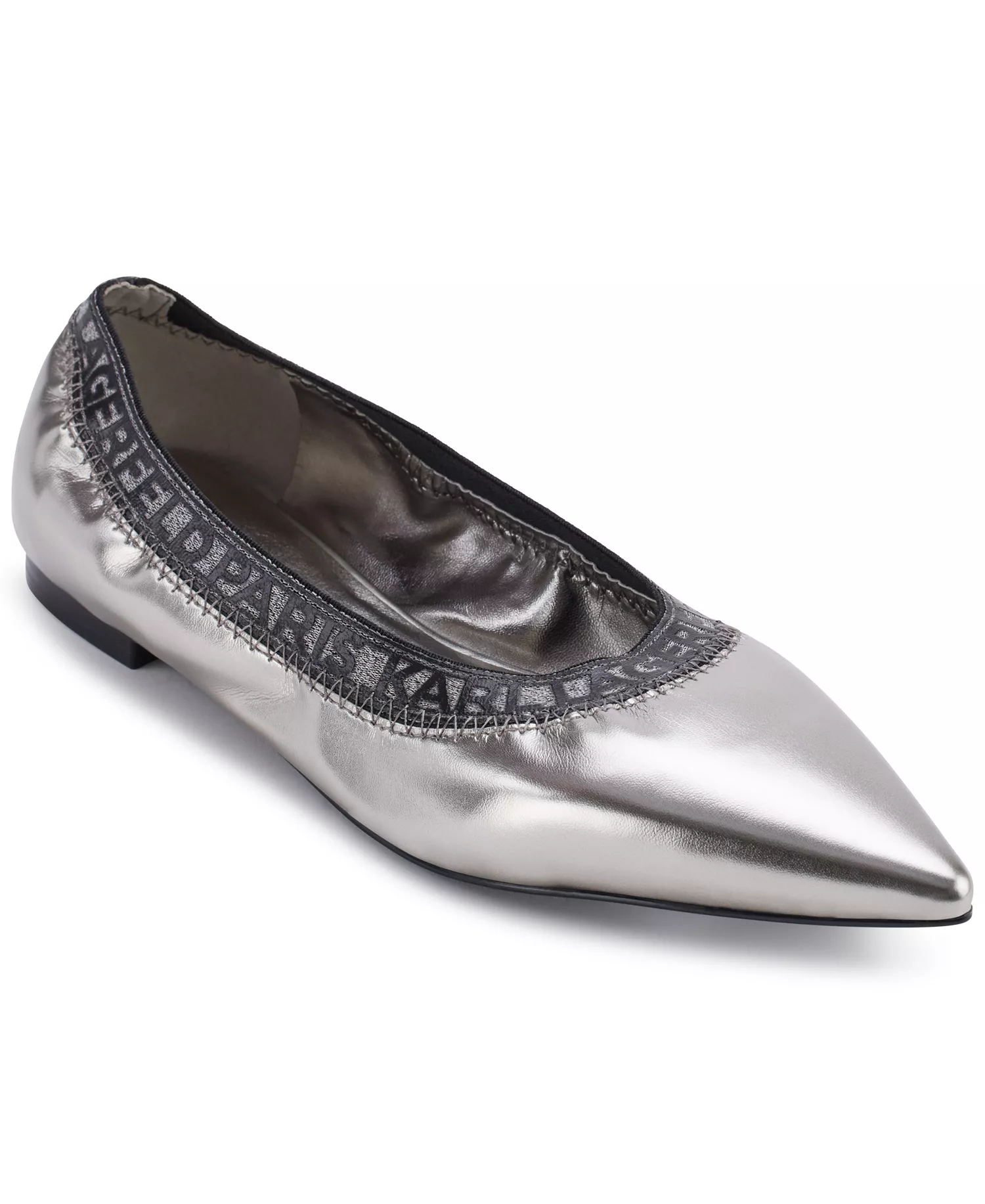 Women's Vinette Pointed Toe Ballet Flats - Pewter - 7M