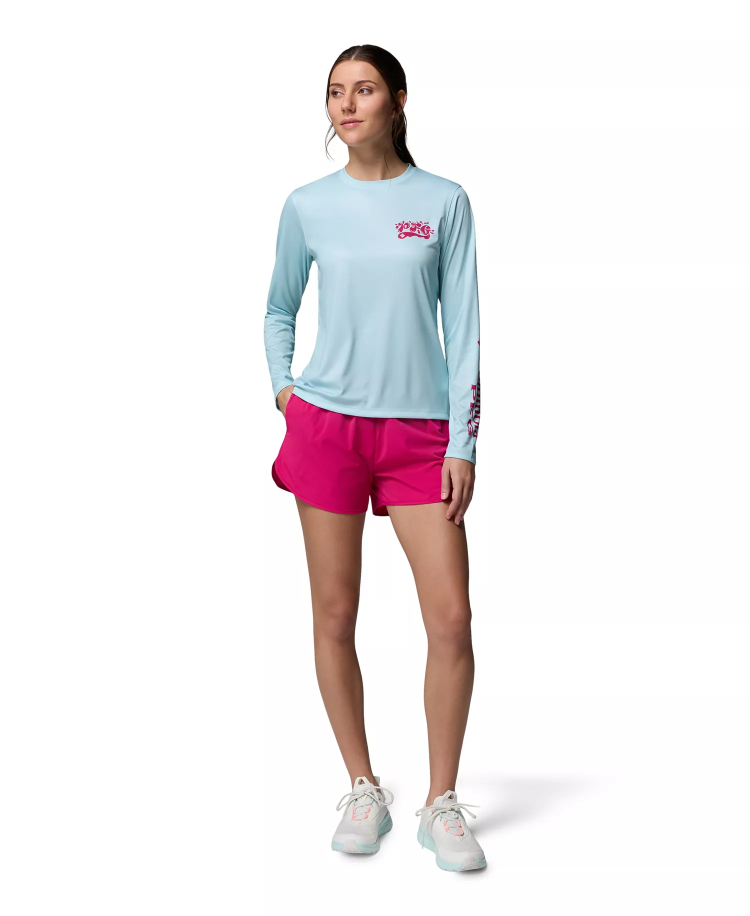 Women's Tidal Palm Waves Top - Marine Light, Flamingo Isle - L