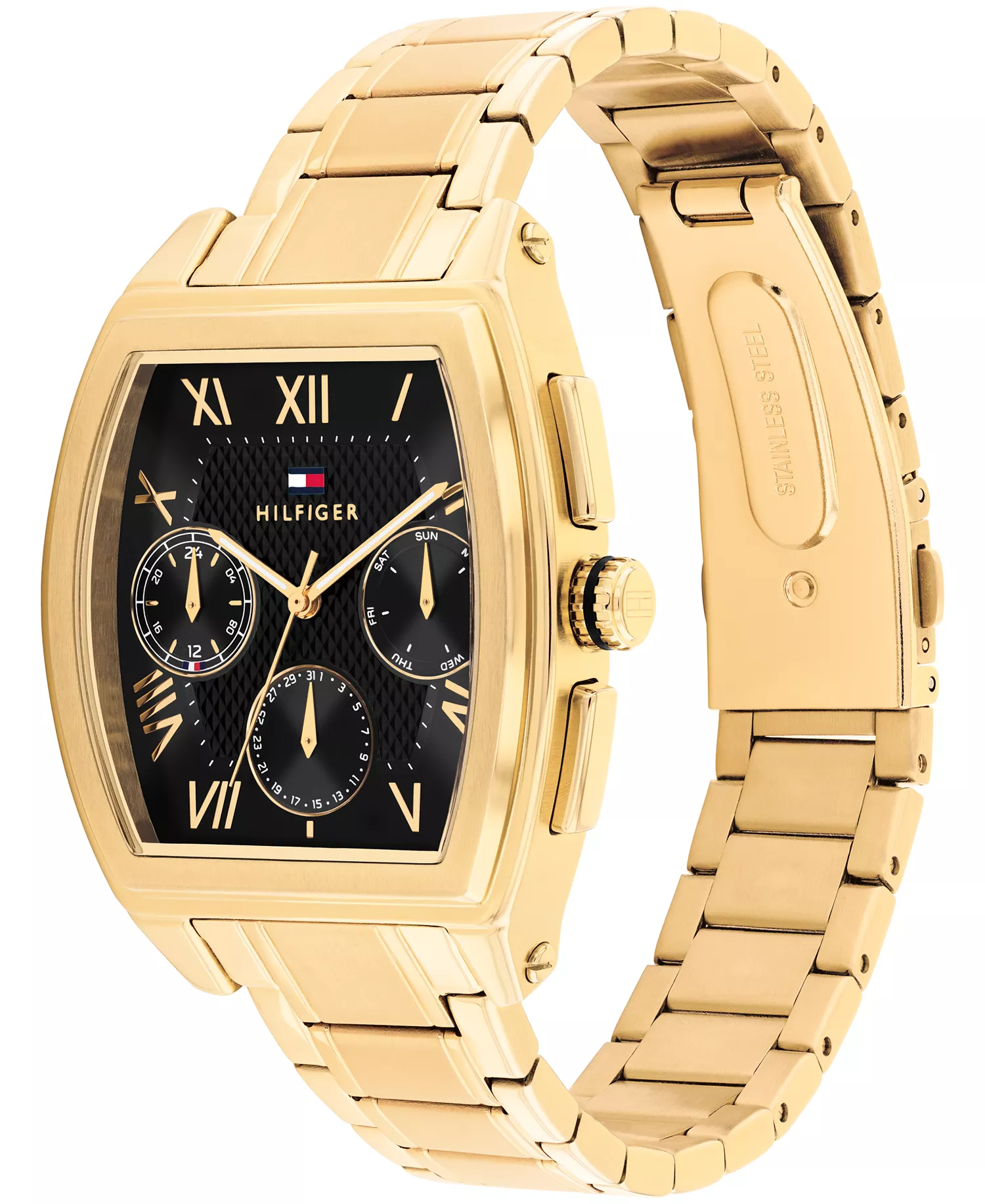 Men's Multifunction Gold Tone Stainless Steel Bracelet Watch, 36mm - Gold - NO SIZE