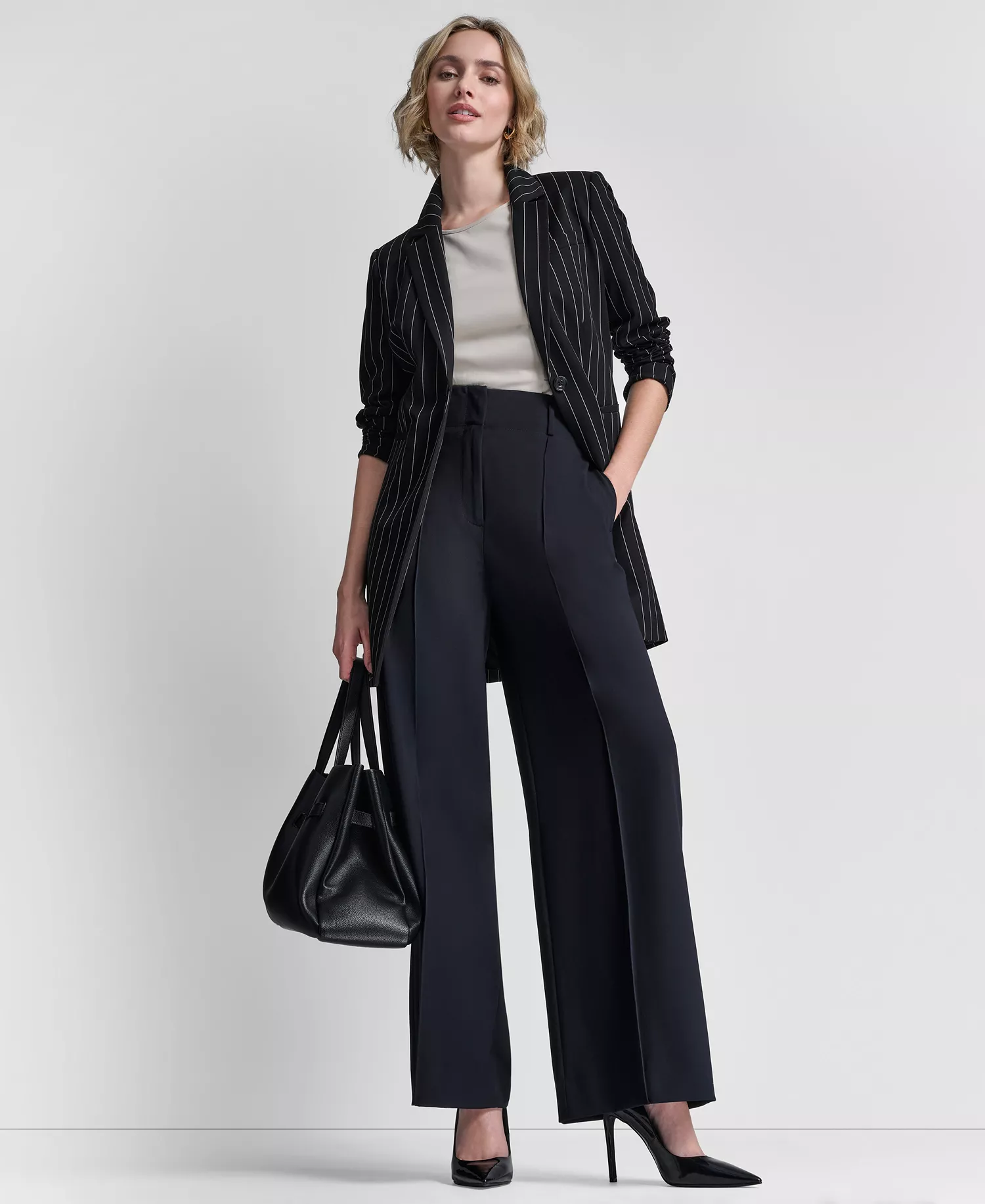 Women's One-Button Notch Collar Blazer - Black - 0