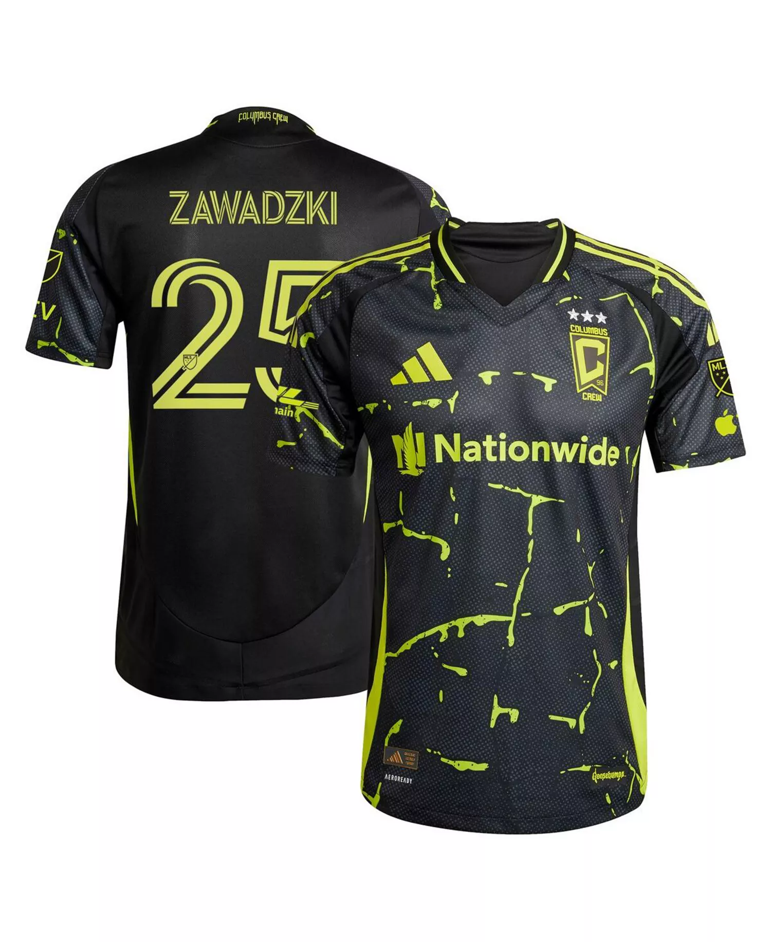 Men's Sean Zawadzki Black Columbus Crew 2025 The Goosebumps Kit Authentic Player Jersey - Black - 2XL