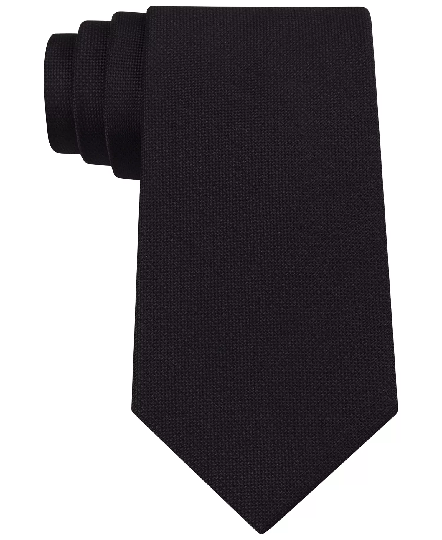Men's Silver Spun Solid Slim Tie - Black - ONE SIZE