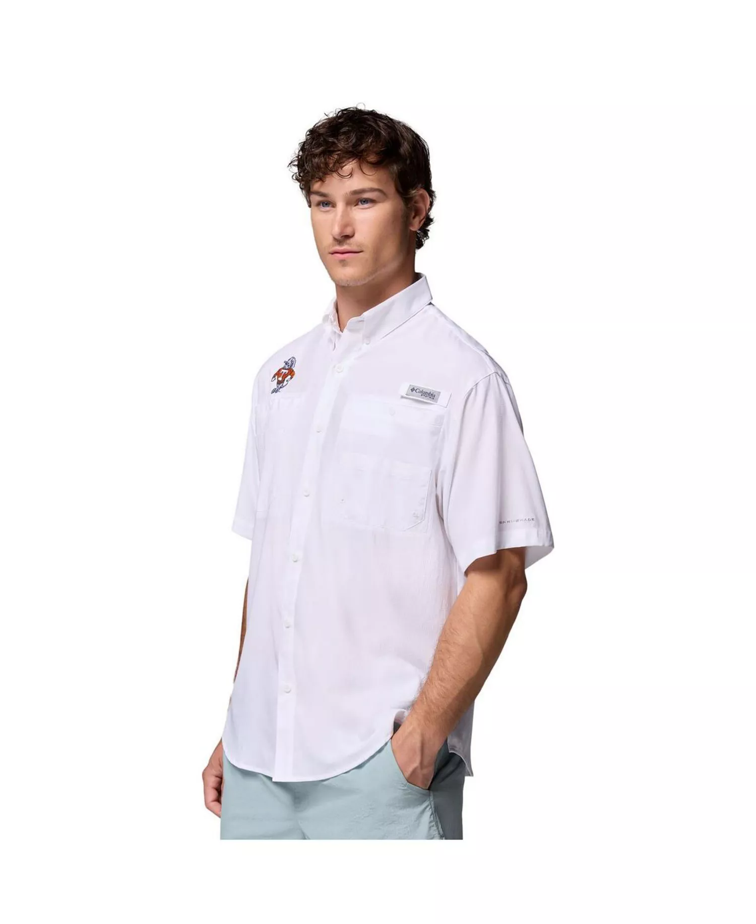 Men's White Tennessee Volunteers Tamiami Omni-Shade Button-Down Shirt - White - L