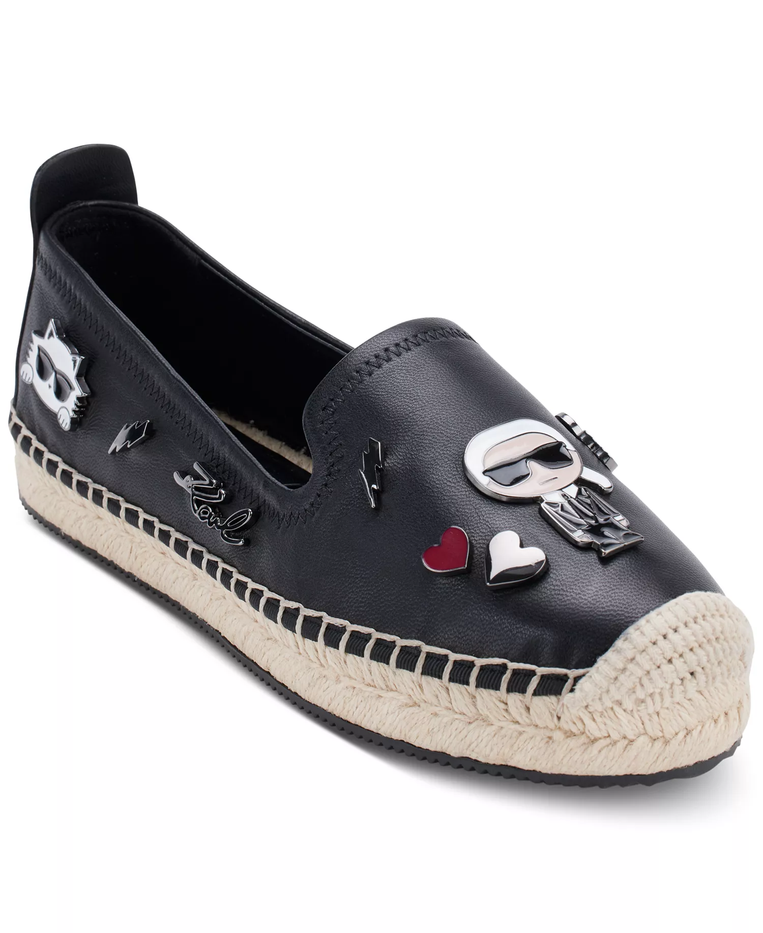 Women's Michaela Embellished Slip-On Espadrille Flats - Black - 10M
