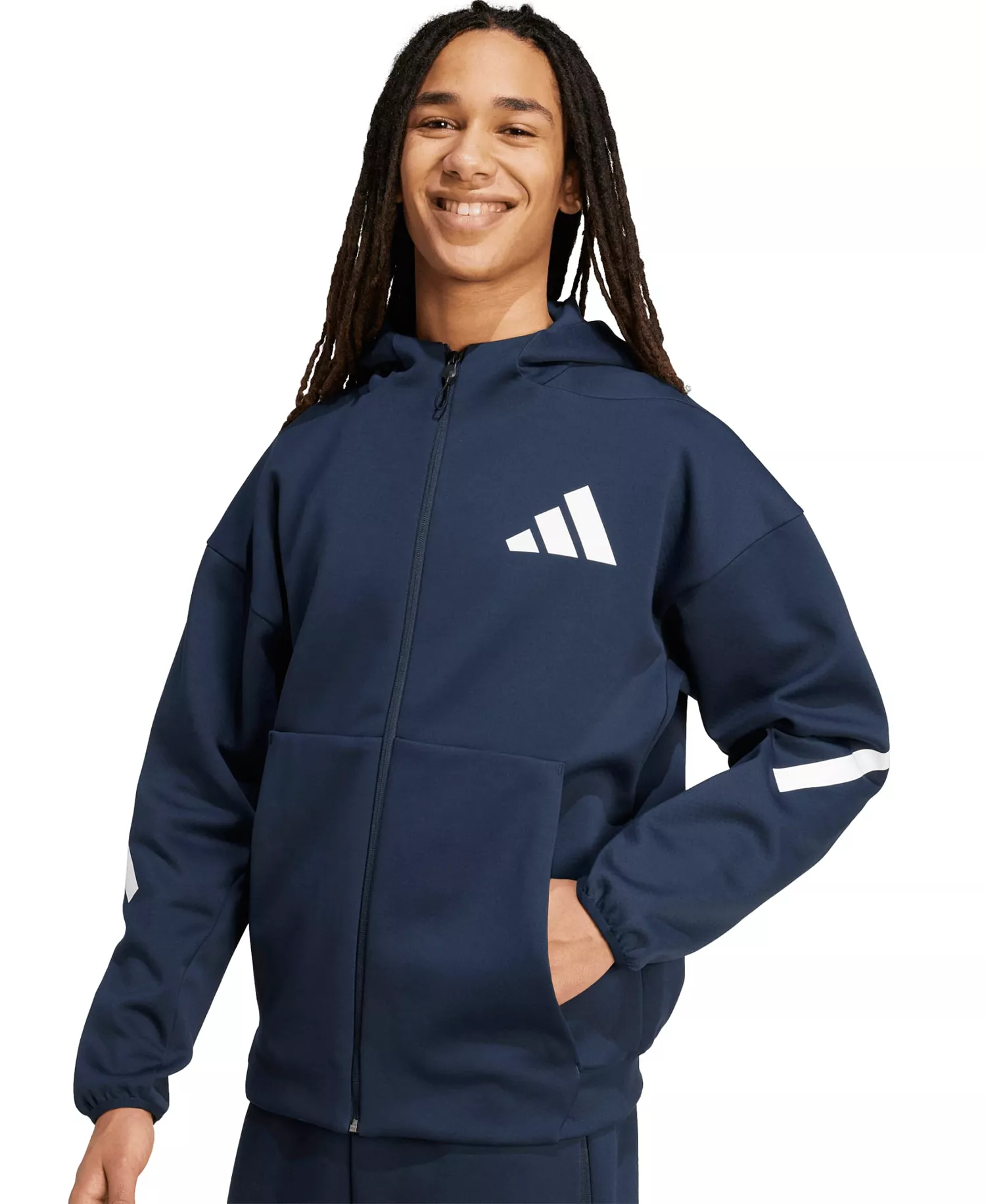 Men's Full Zip Hooded Track Jacket - Aurora ink - M