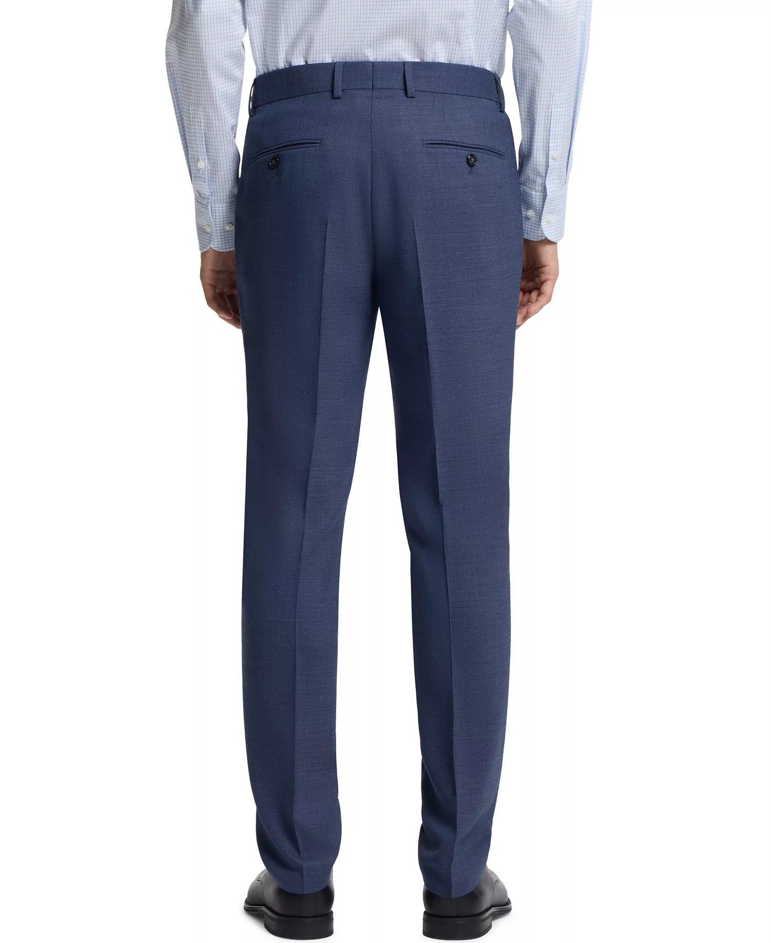 Men's Micro-Patterned Stretch Cloth Two-Piece Slim-Fit Suit - Open Blue - 38R