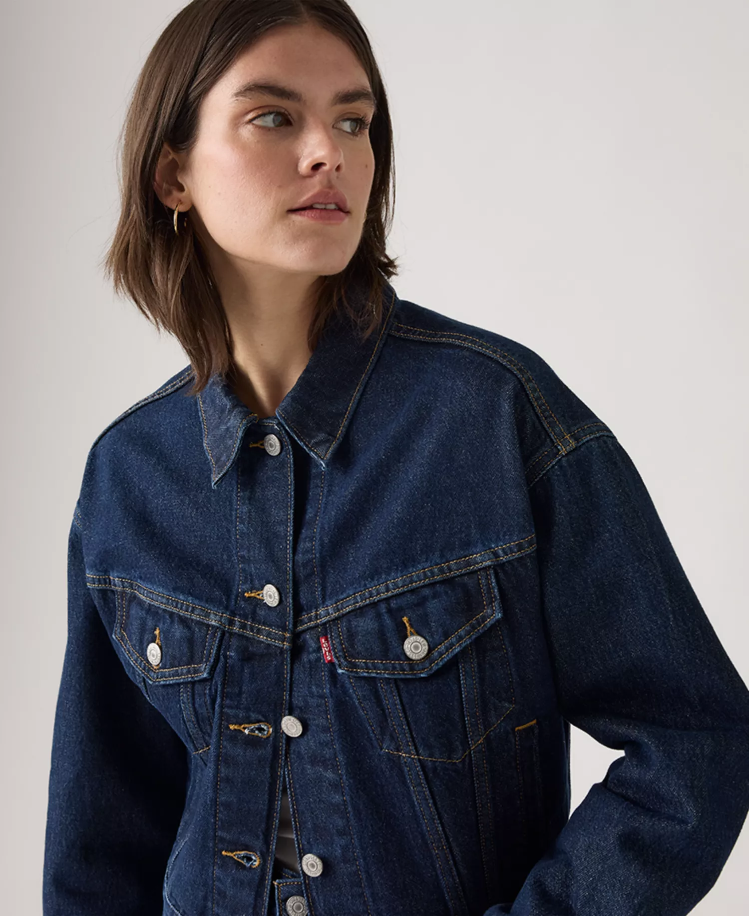 Women's Shrunken '90s Trucker Jacket - Blue - L