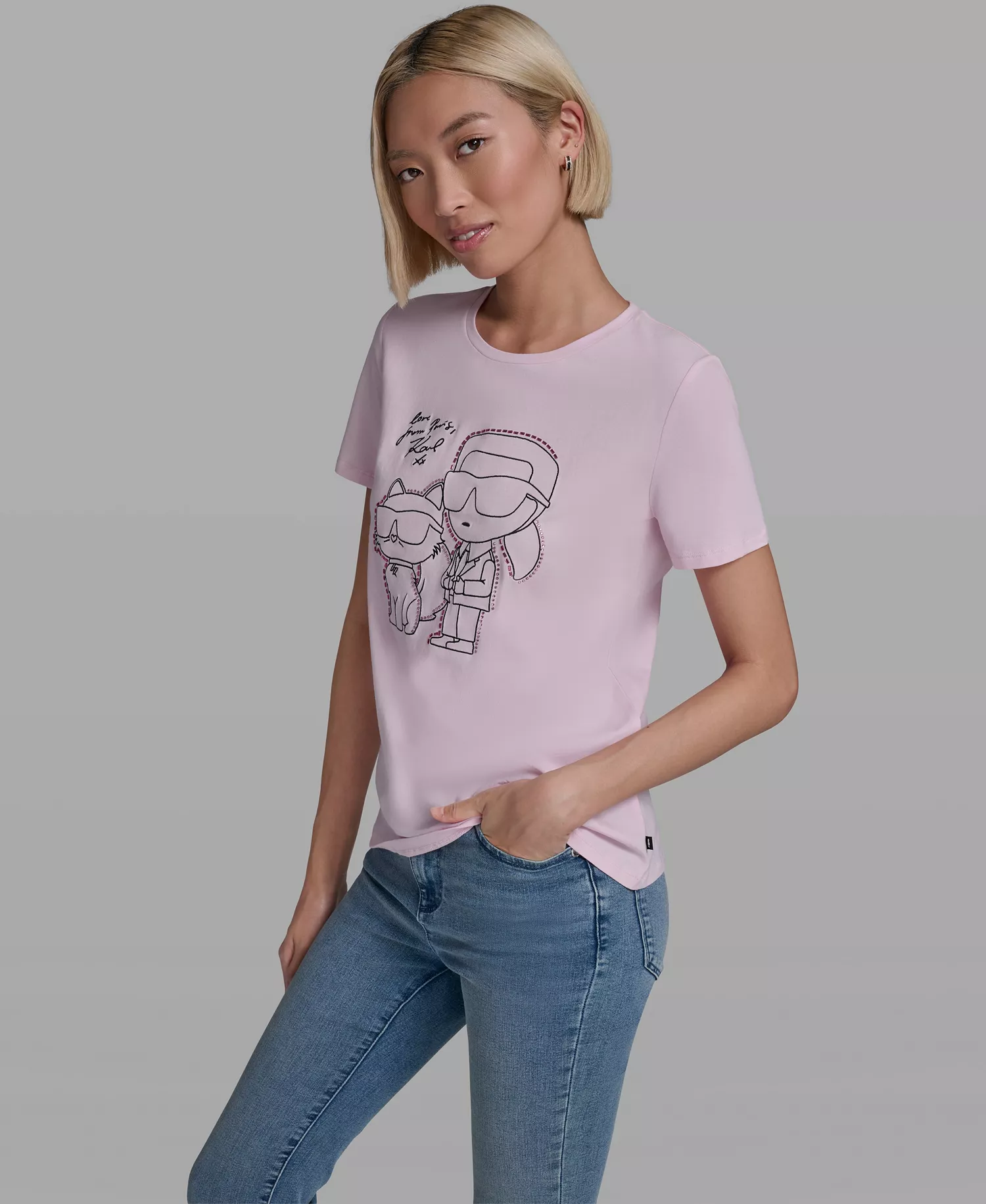 Women's Crew Neck Short-Sleeve T-Shirt - Ballet Slipper - L