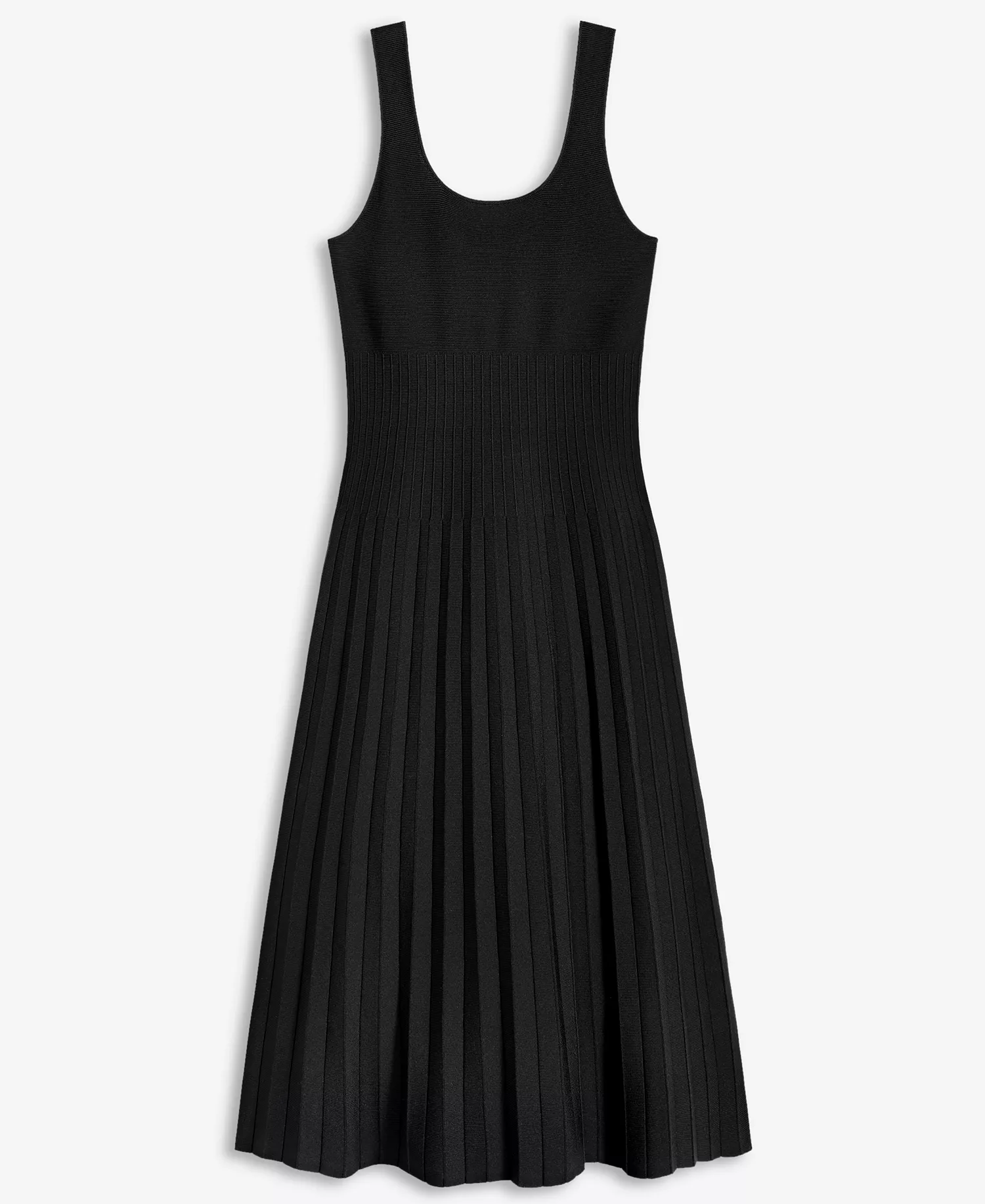 Women's Sleeveless Pleated Sweater Dress, Macy's Exclusive - Deep Black - L