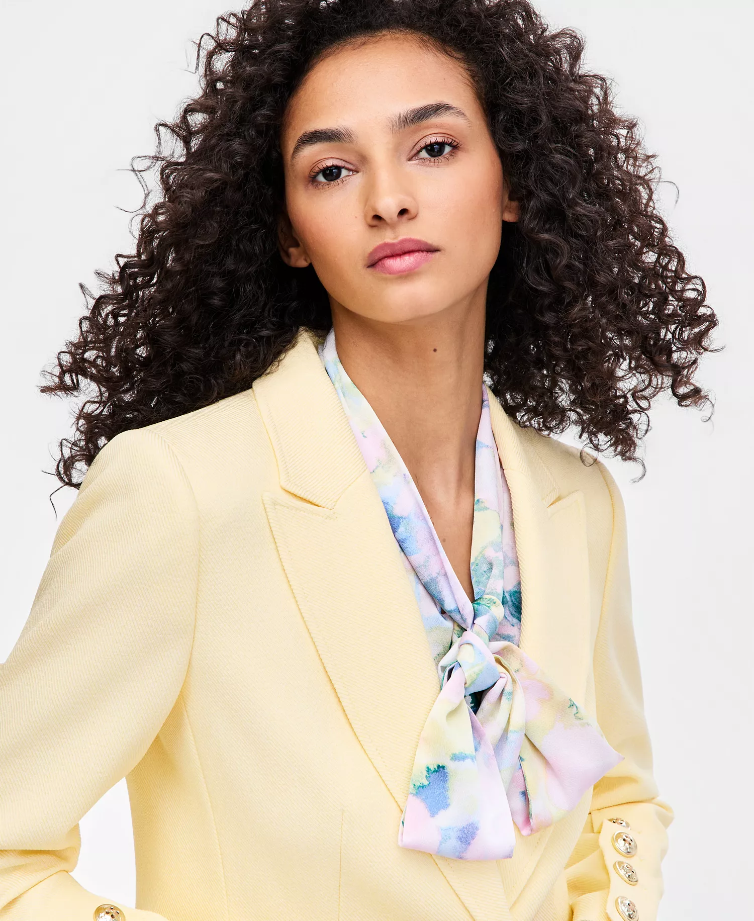 Petite One-Button Padded Blazer - Buttercup - 10P