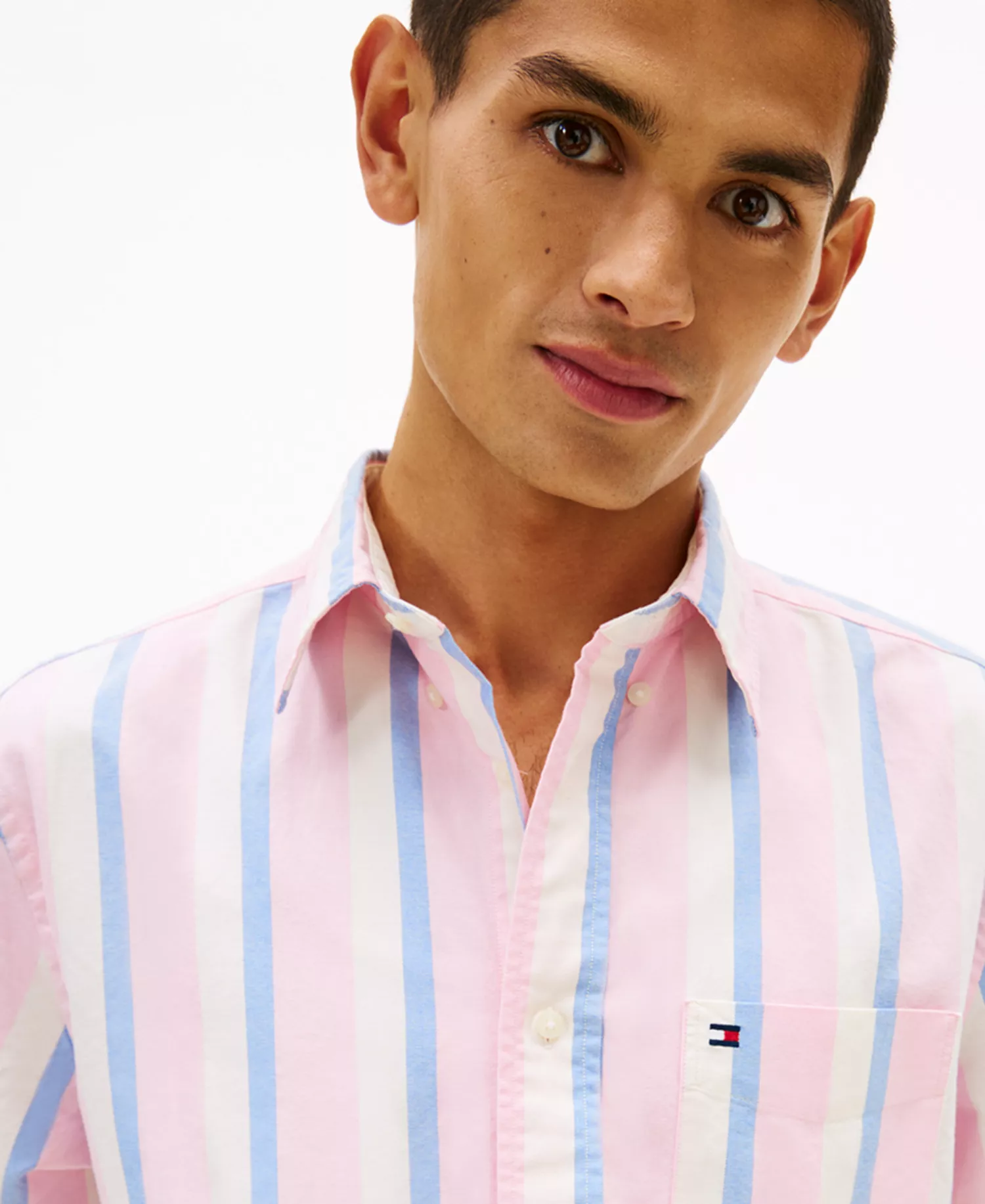 Men's Icon Stripe Heritage Tailored Fit Shirt - Rose Petal / Multi Stripe - L