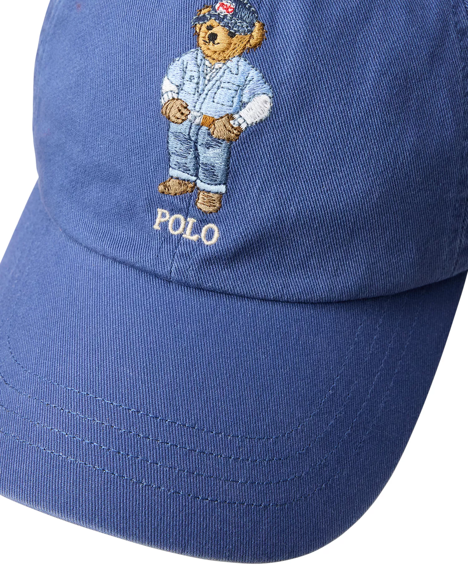 Men's Ventilating Embroidered Polo Bear Twill Ball Cap - Light Navy - ONE SIZE