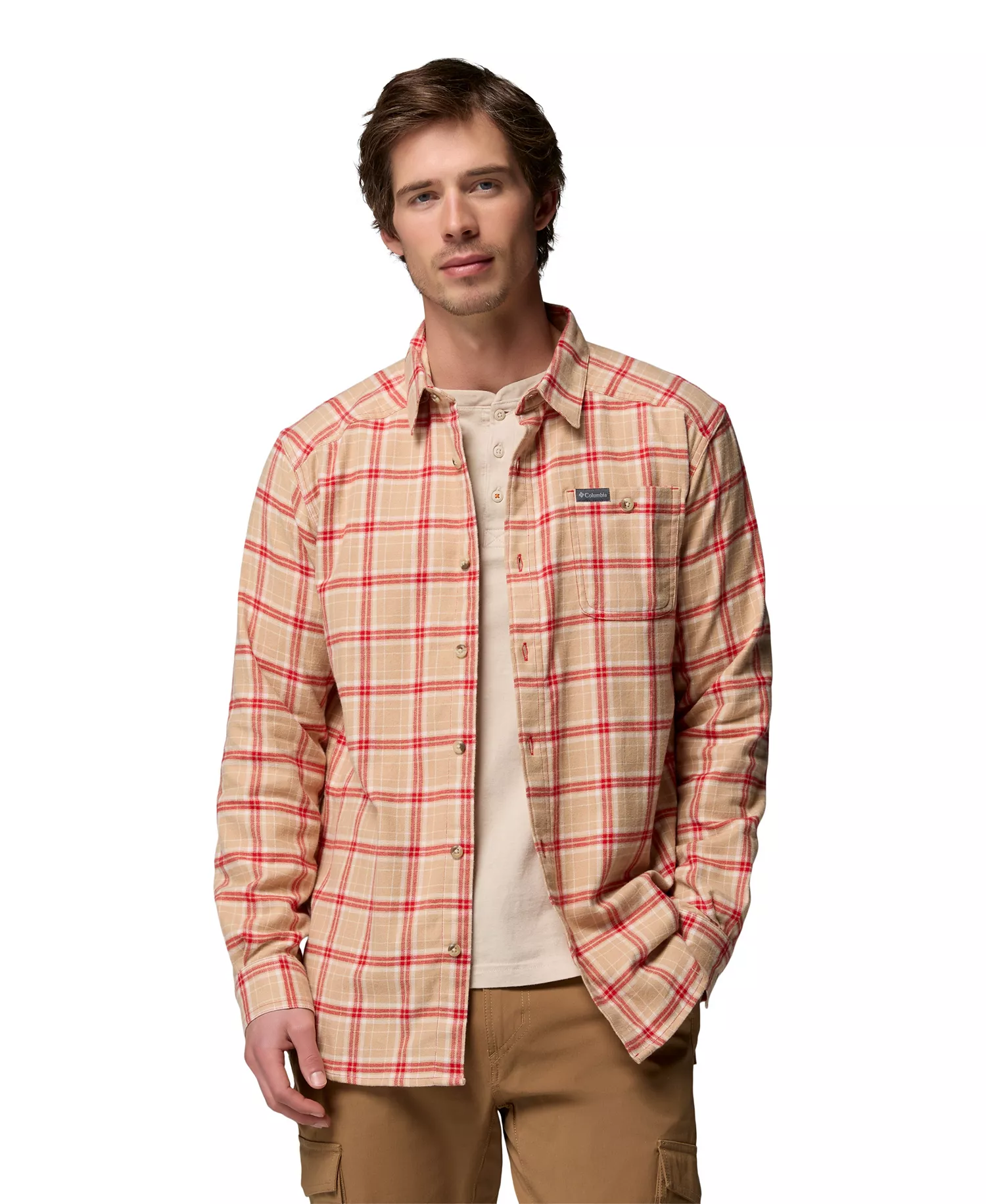 Men's Cornell Woods Flannel Long-Sleeve Shirt - Mountain Red - M