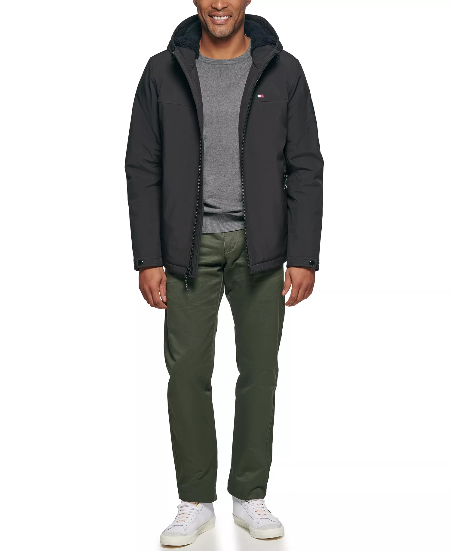 Men's Softshell Hooded Jacket - Black - 2XL