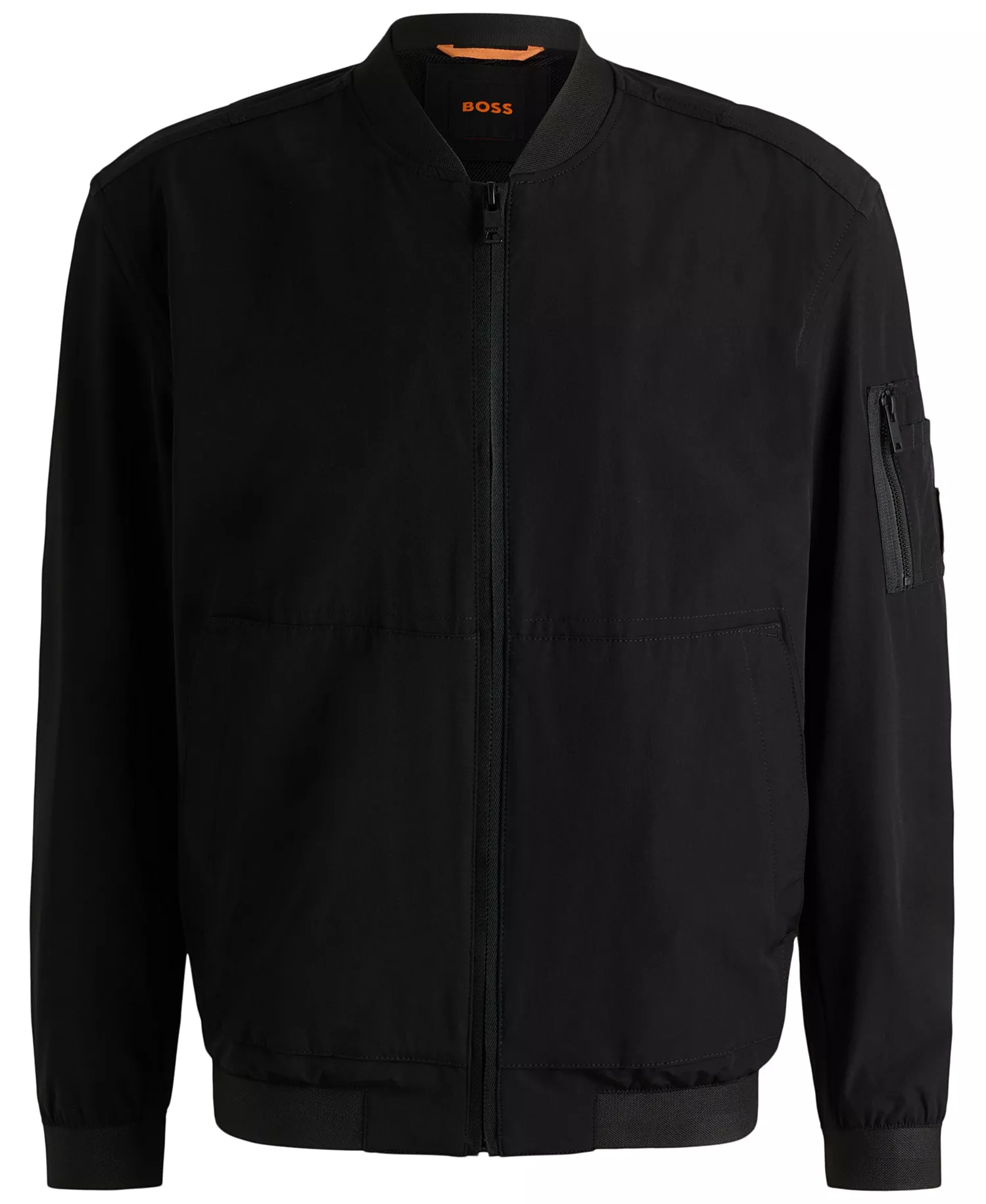 Men's Four-Way Stretch Softshell Bomber Jacket - Black - 38R